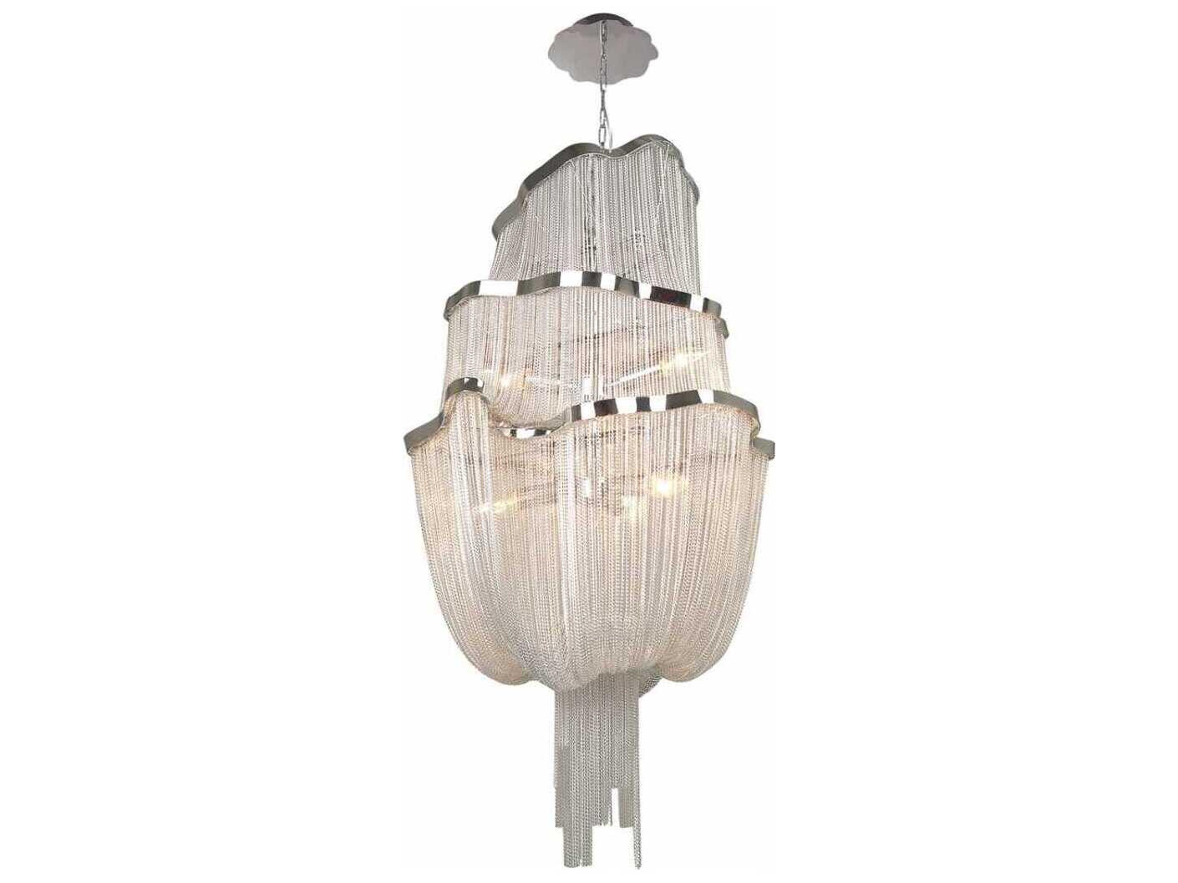 Avenue Lighting Mullholand Dr 6-Light Polish Chrome Jewelry Chain Tiered Chandelier