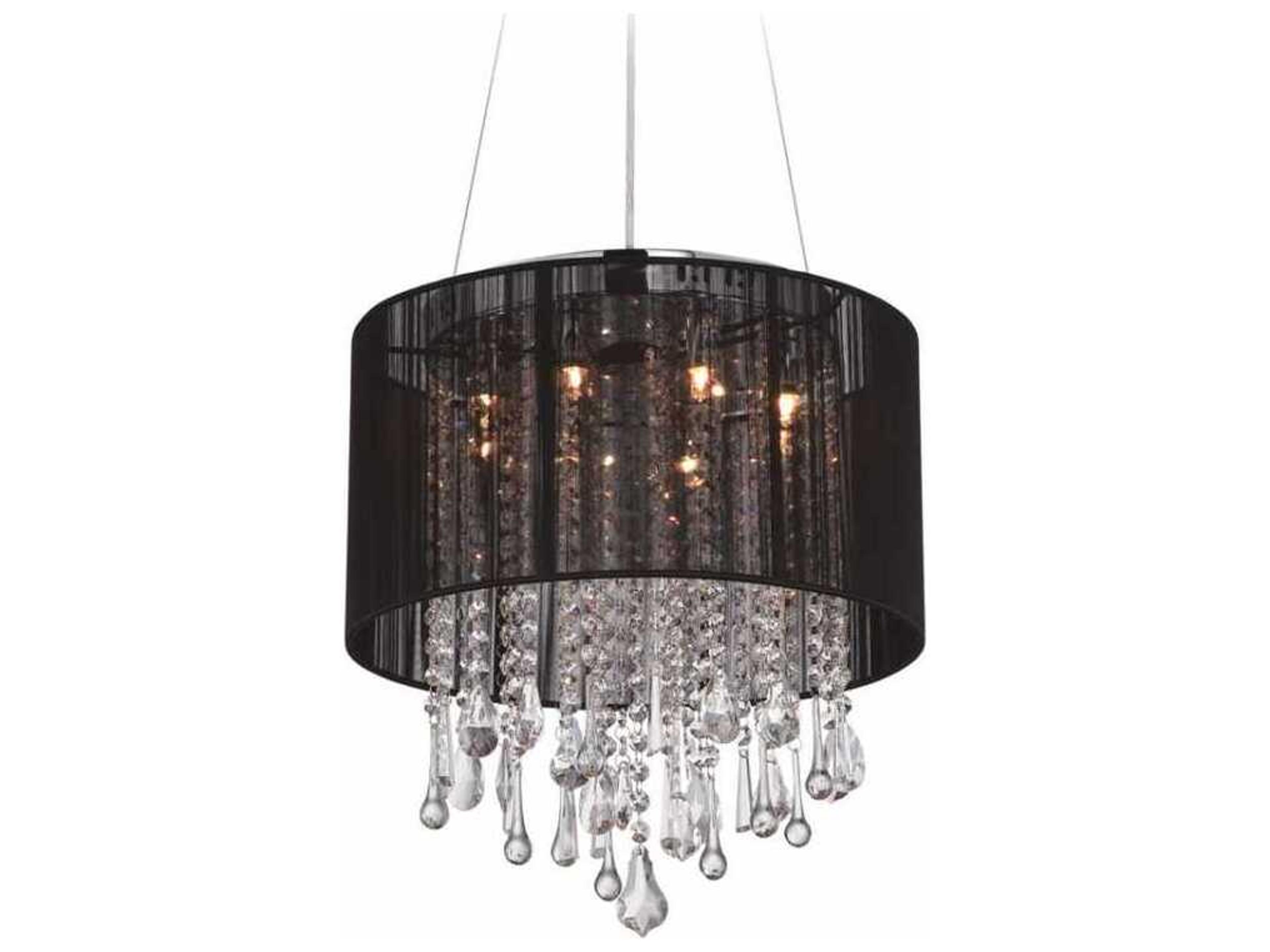 Avenue Lighting Beverly Dr 8-Light Black Silk String Drum Pendant