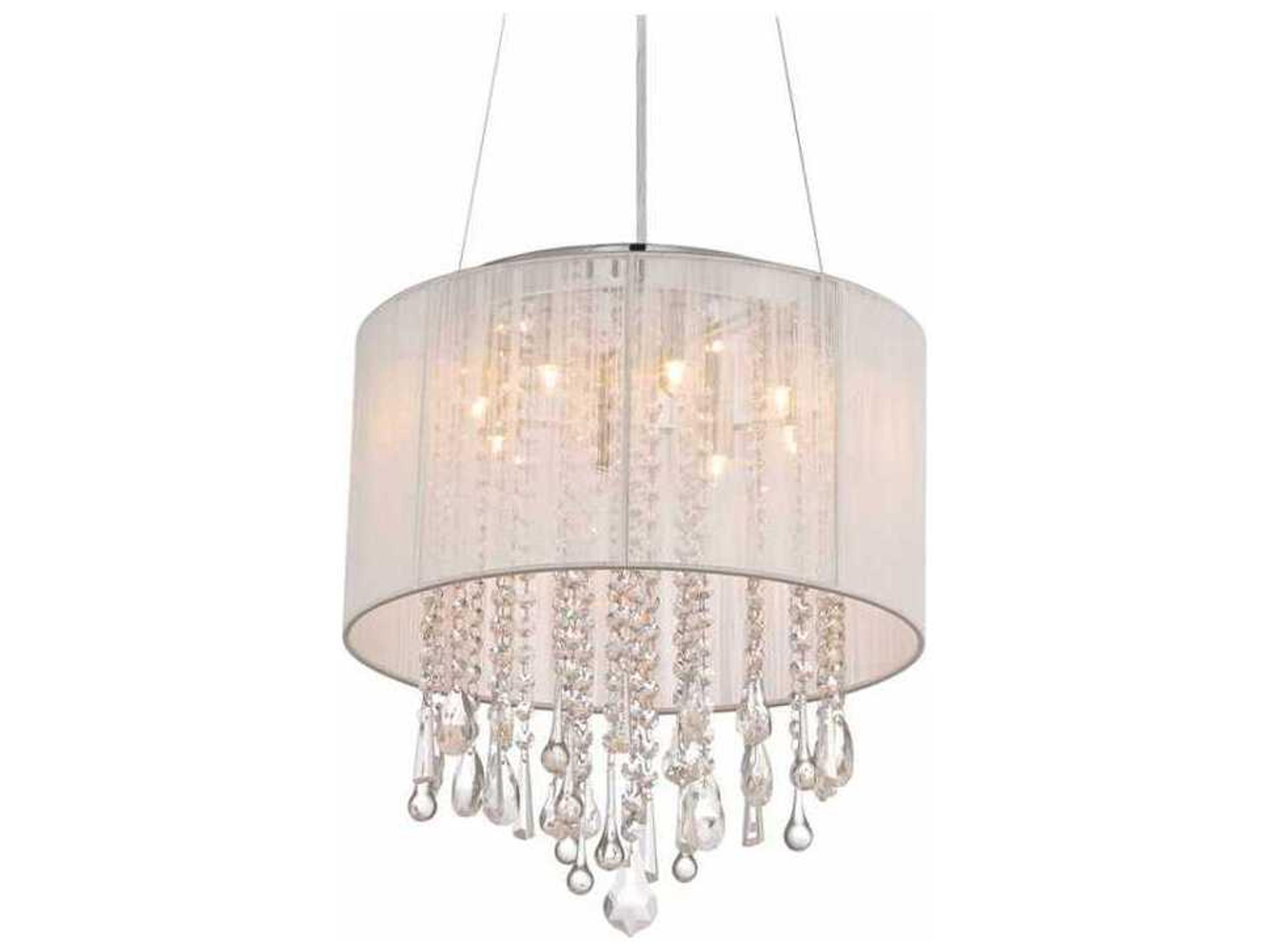 Avenue Lighting Beverly Dr 8-Light White Silk String Drum Pendant