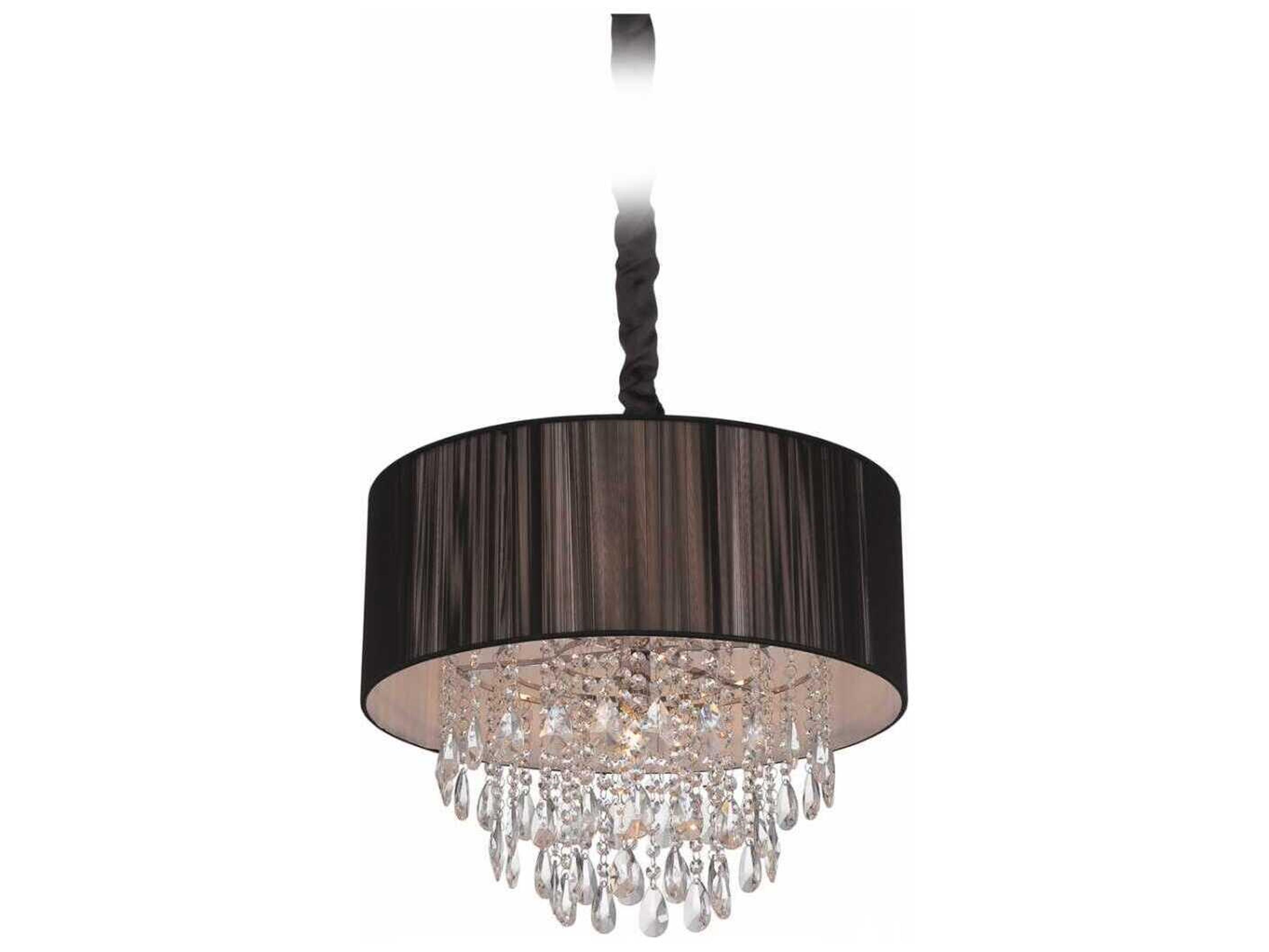 Avenue Lighting Vineland Ave 5-Light Black Silk String Drum Pendant