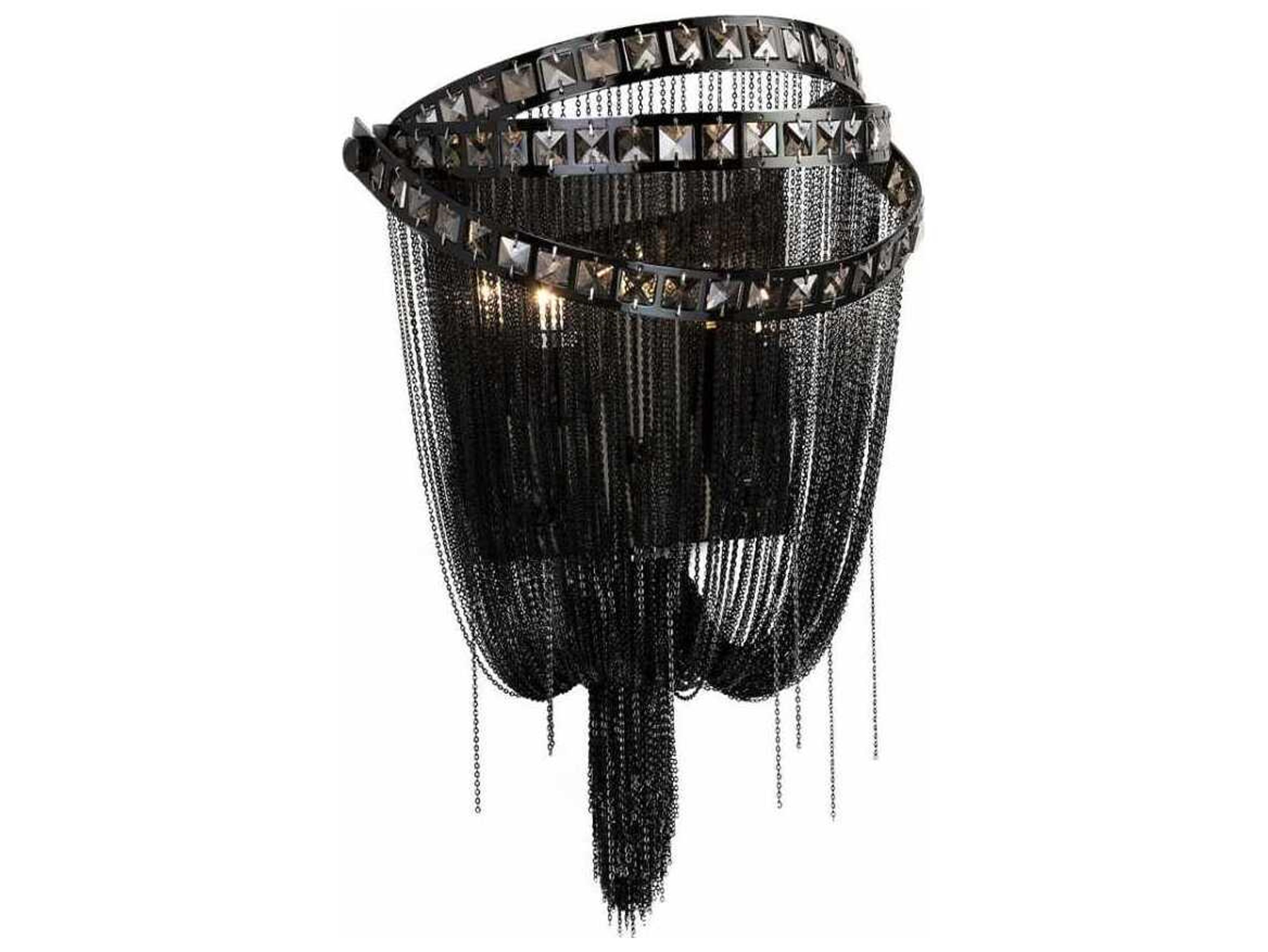 Avenue Lighting Wilshire Blvd 2-Light Black Chrome Wall Sconce