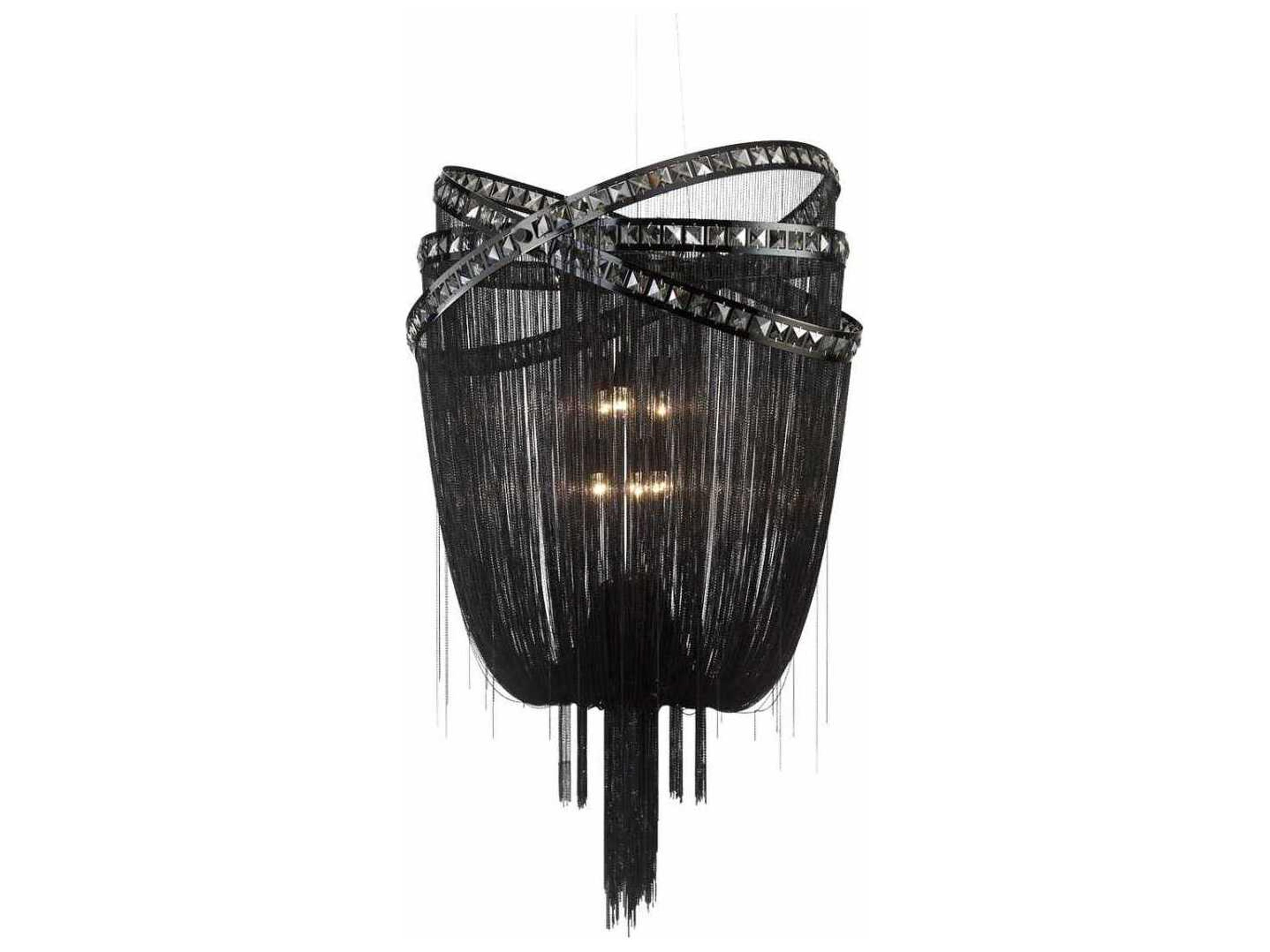 Avenue Lighting Wilshire Blvd 6-Light Black Chrome Chandelier