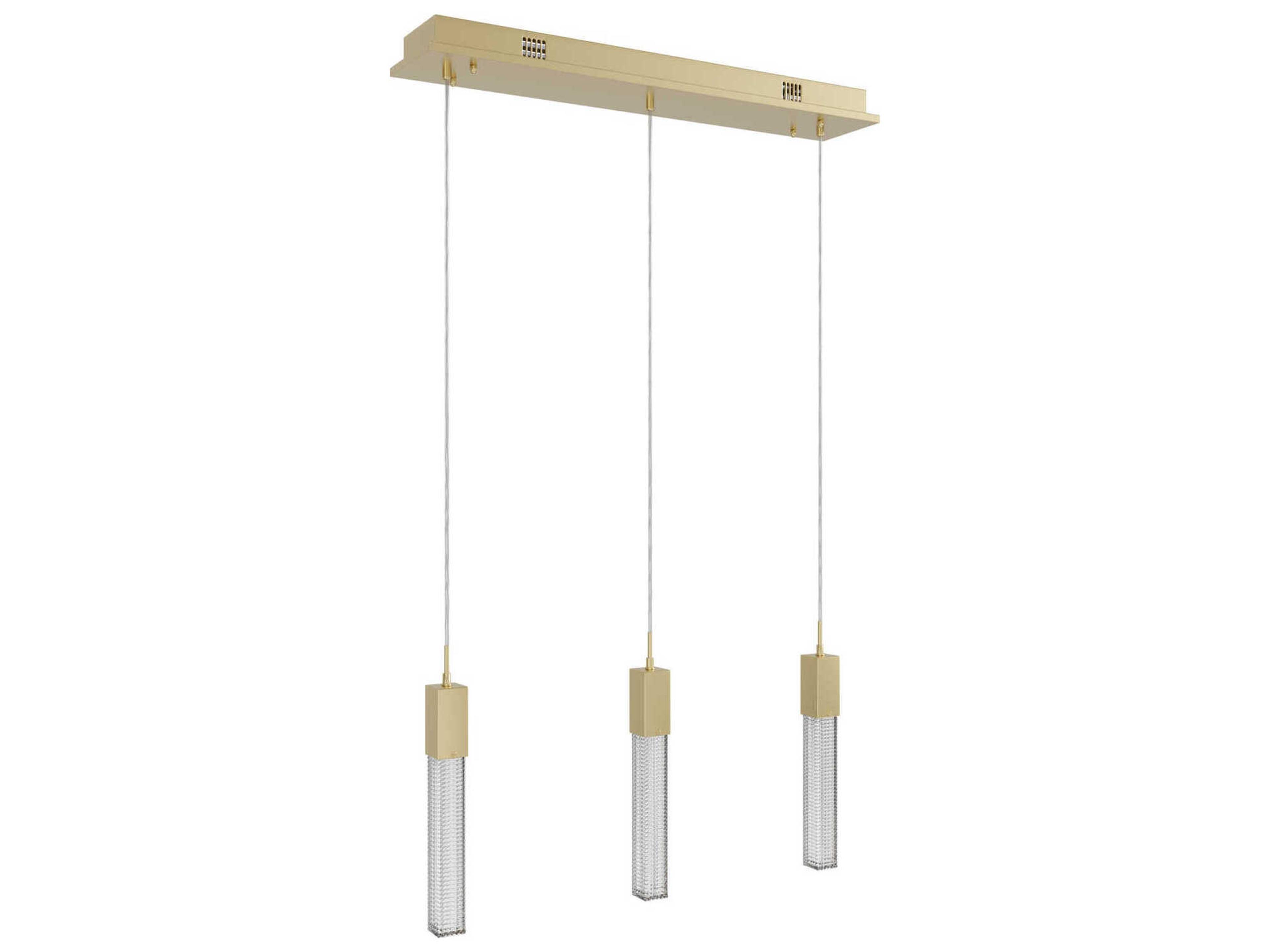 Avenue Lighting Boa 3-Light Brushed Brass Linear Island Pendant