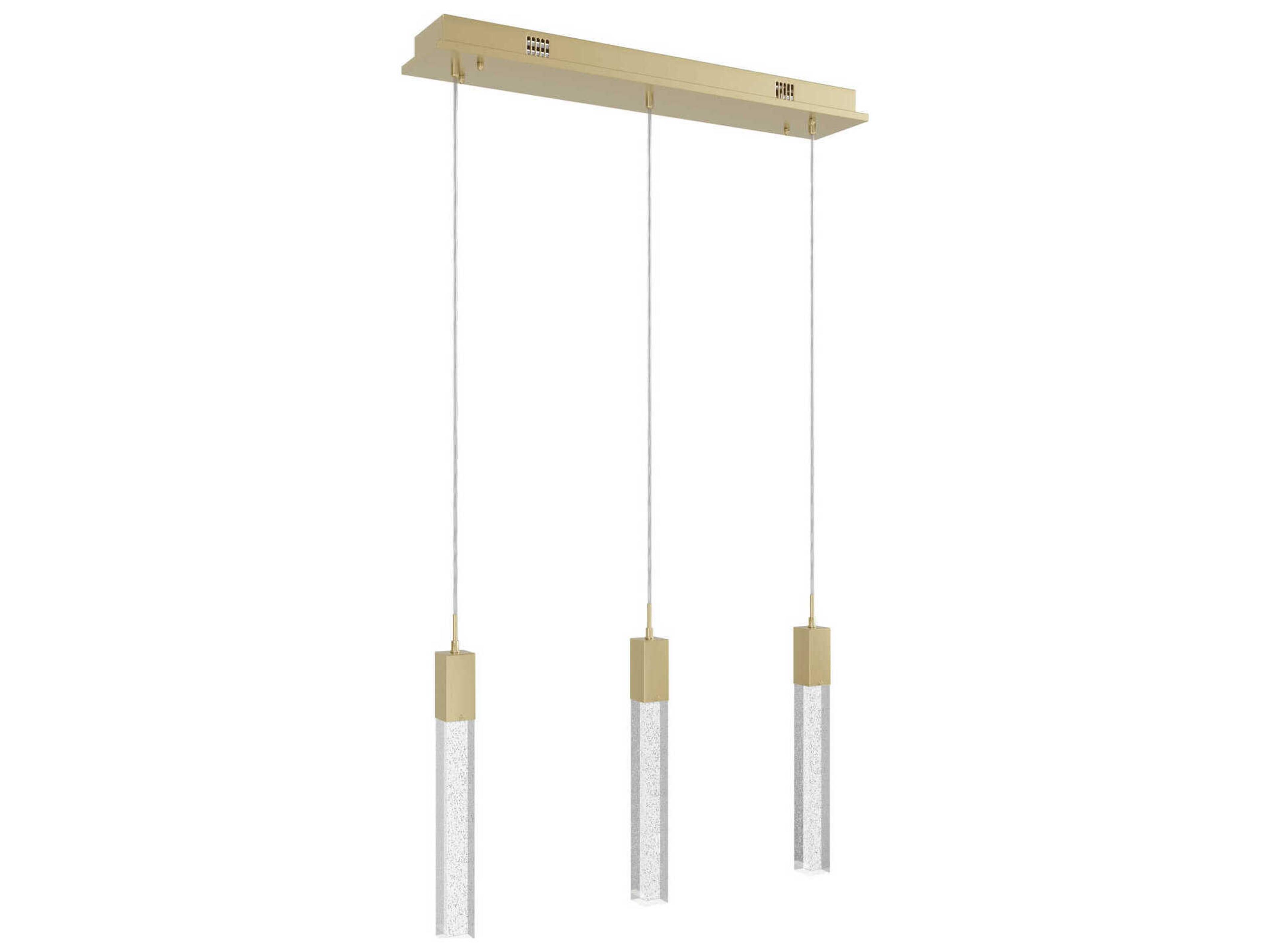 The Original Glacier 3-Light Brushed Brass Linear Pendant