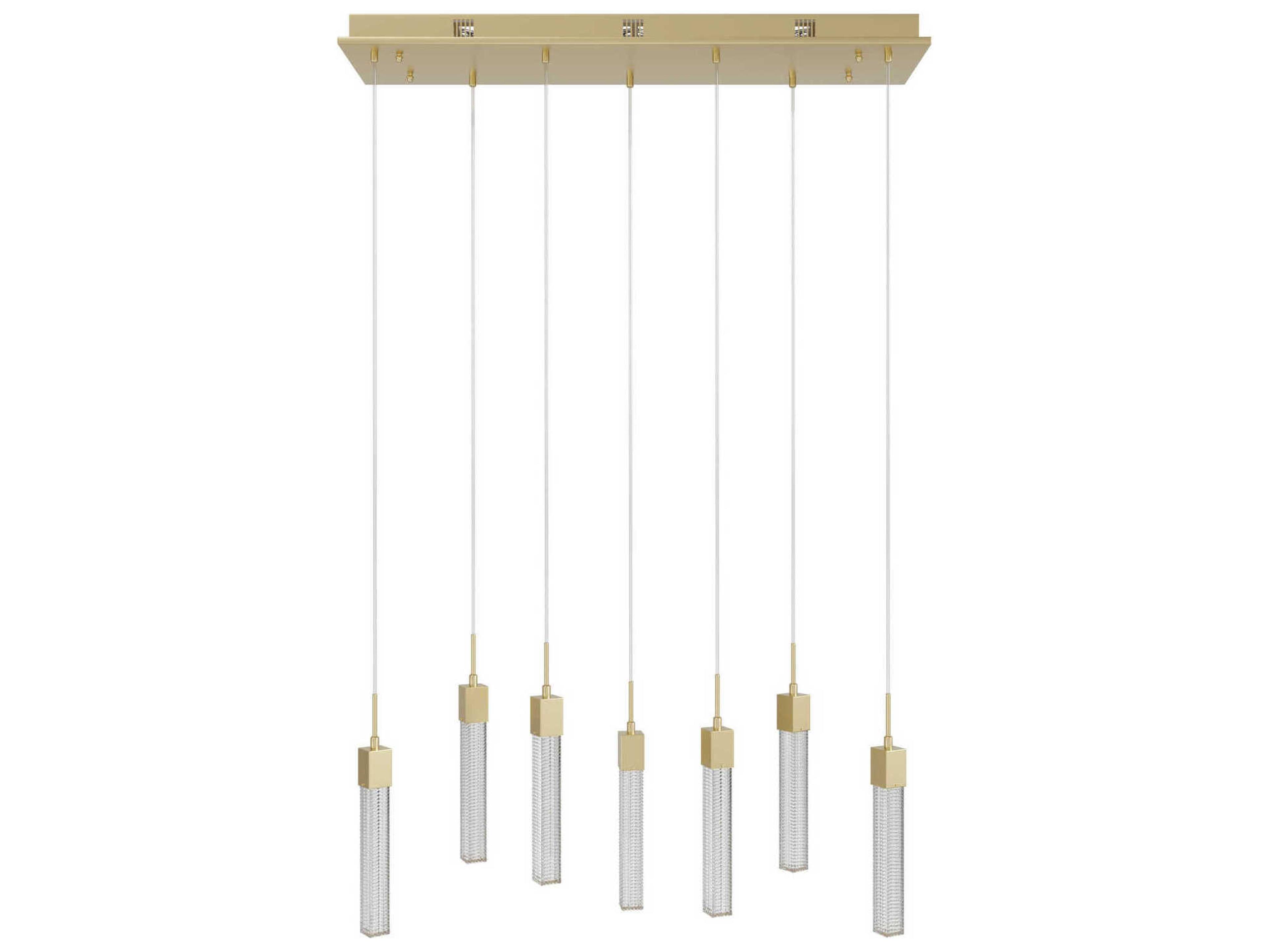 Avenue Lighting Boa 7-Light Brushed Brass Linear Island Pendant