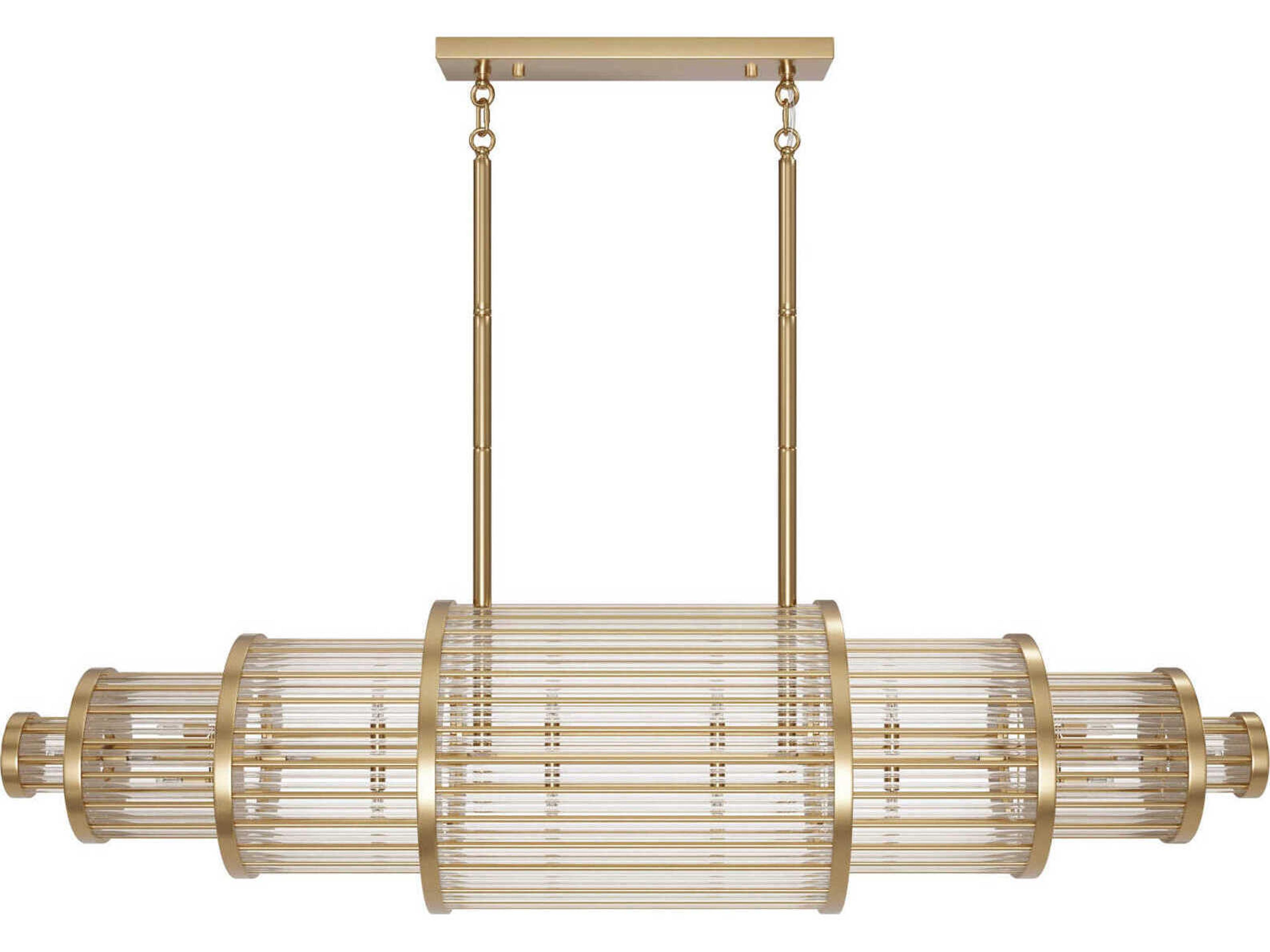 Avenue Lighting Waldorf 28-Light Aged Brass Linear Island Pendant