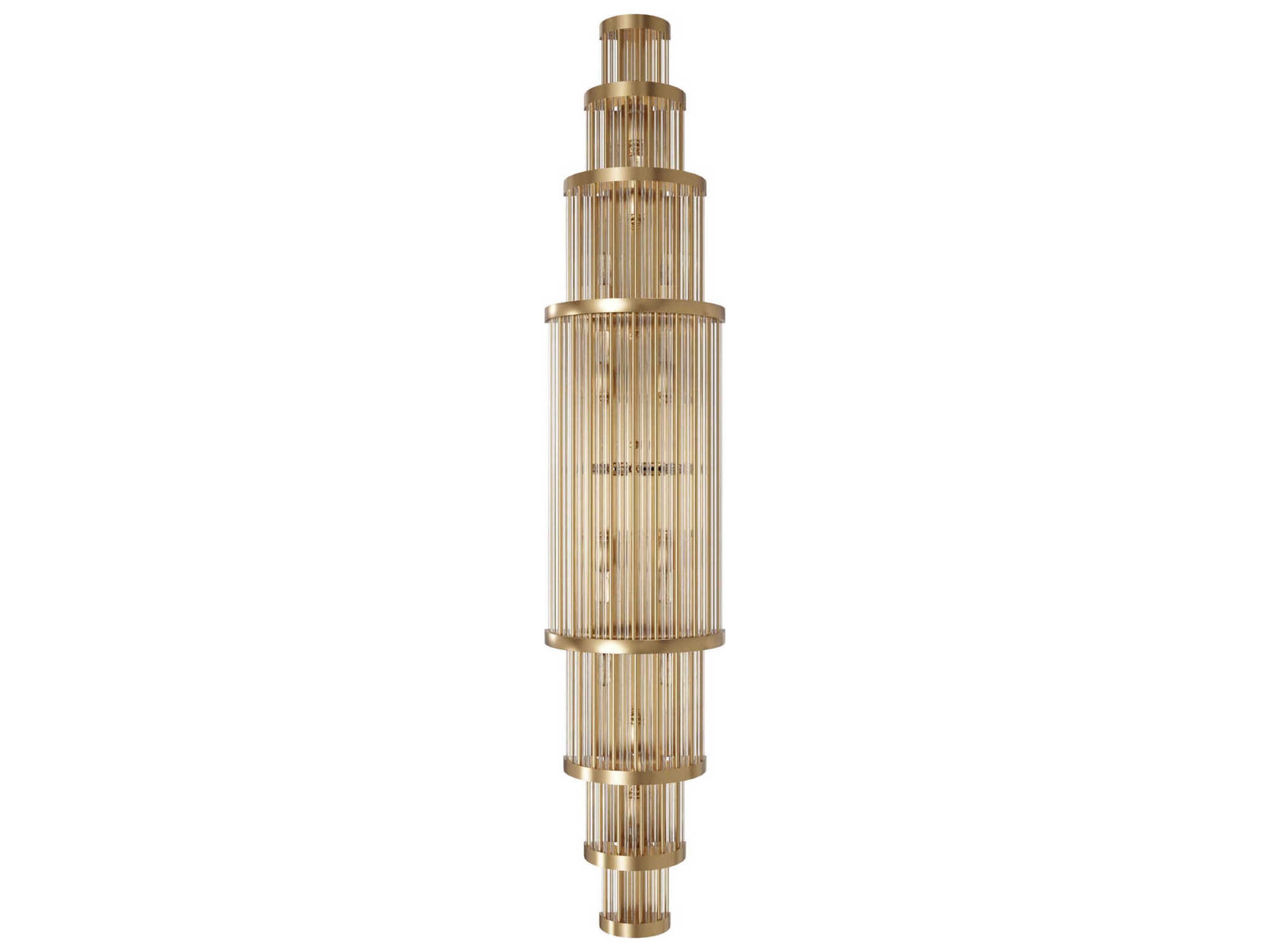 Avenue Lighting Waldorf 14-Light Aged Brass Wall Sconce