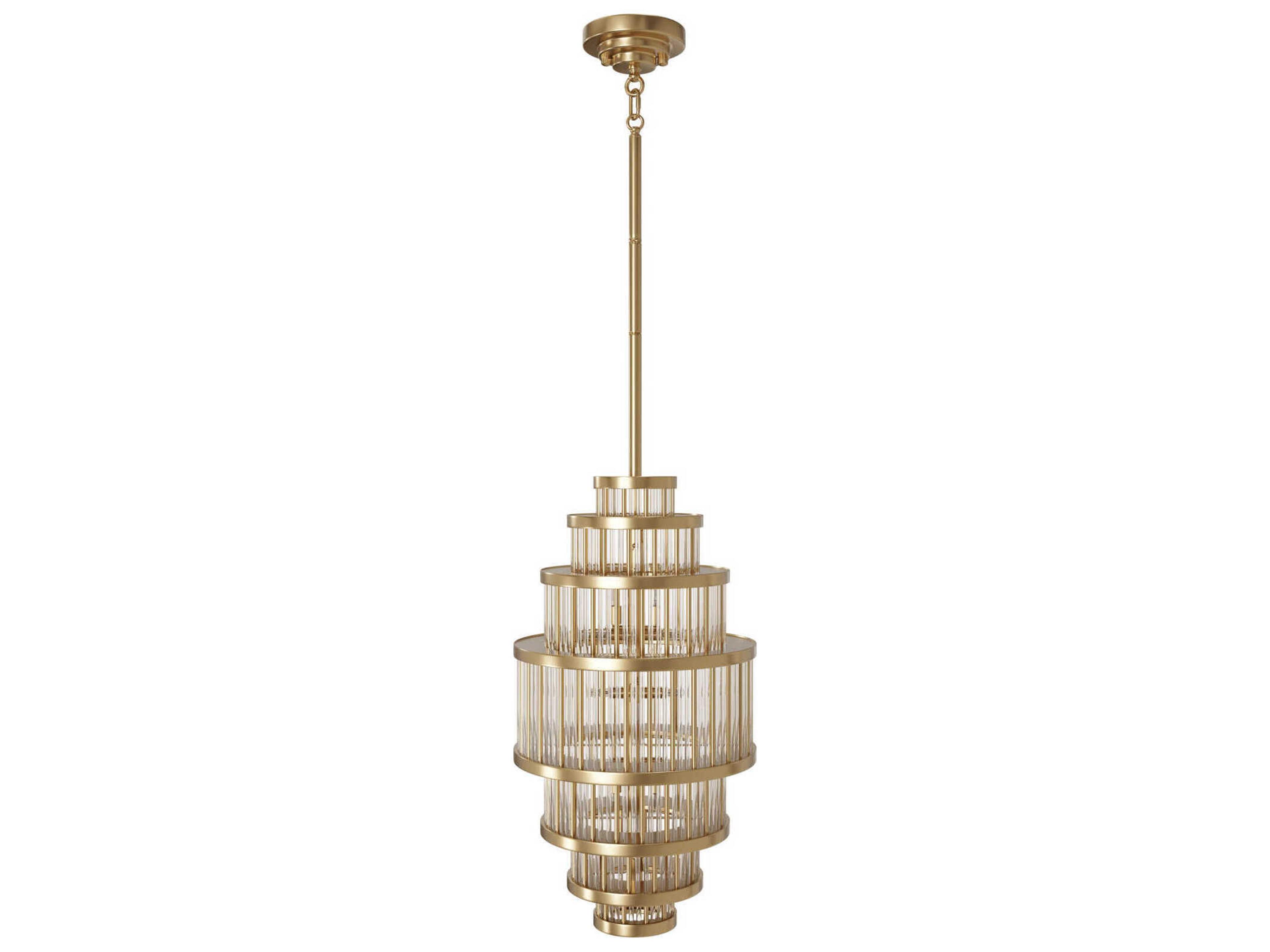 Avenue Lighting Waldorf 13-Light Aged Brass Tiered Mini Pendant