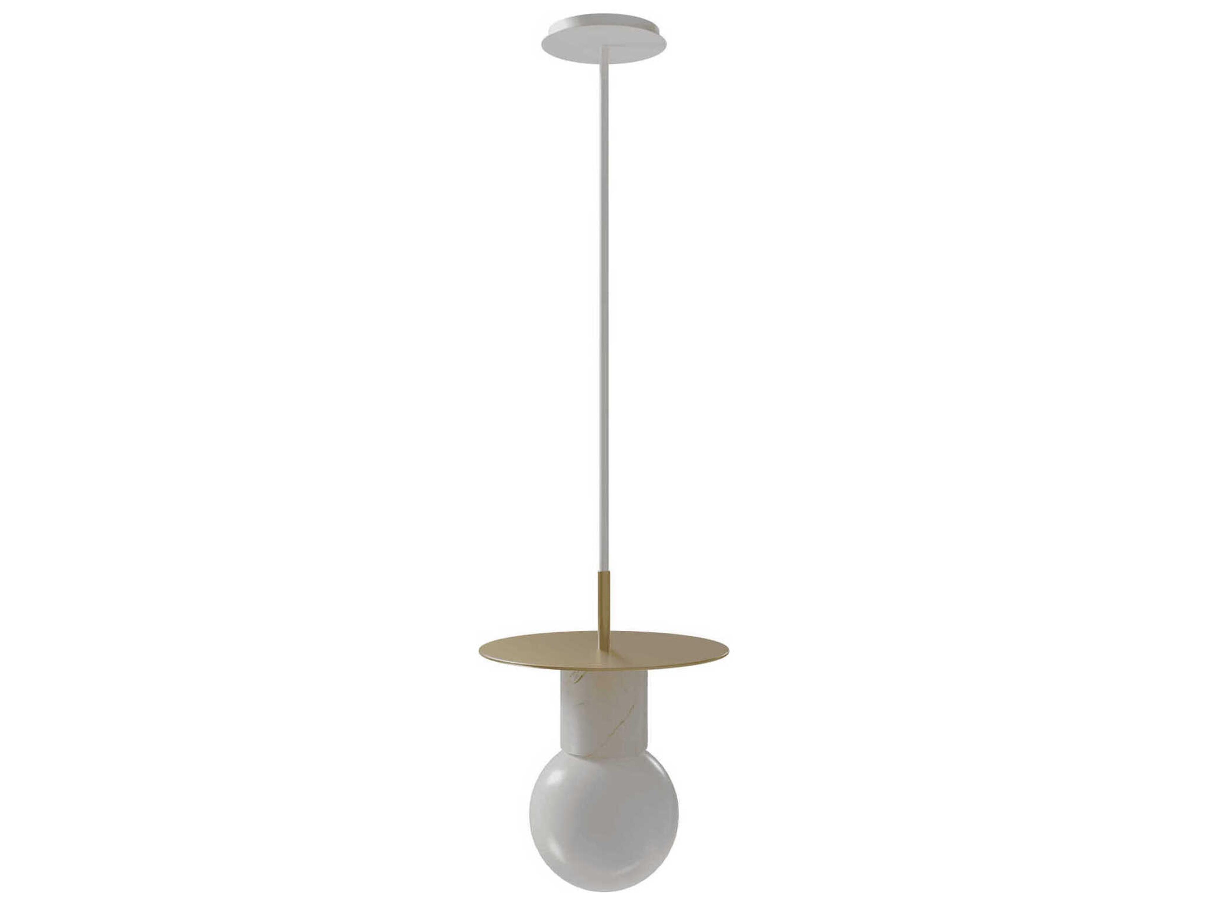 Avenue Lighting Newport 1-Light Brushed Brass White Mini Pendant