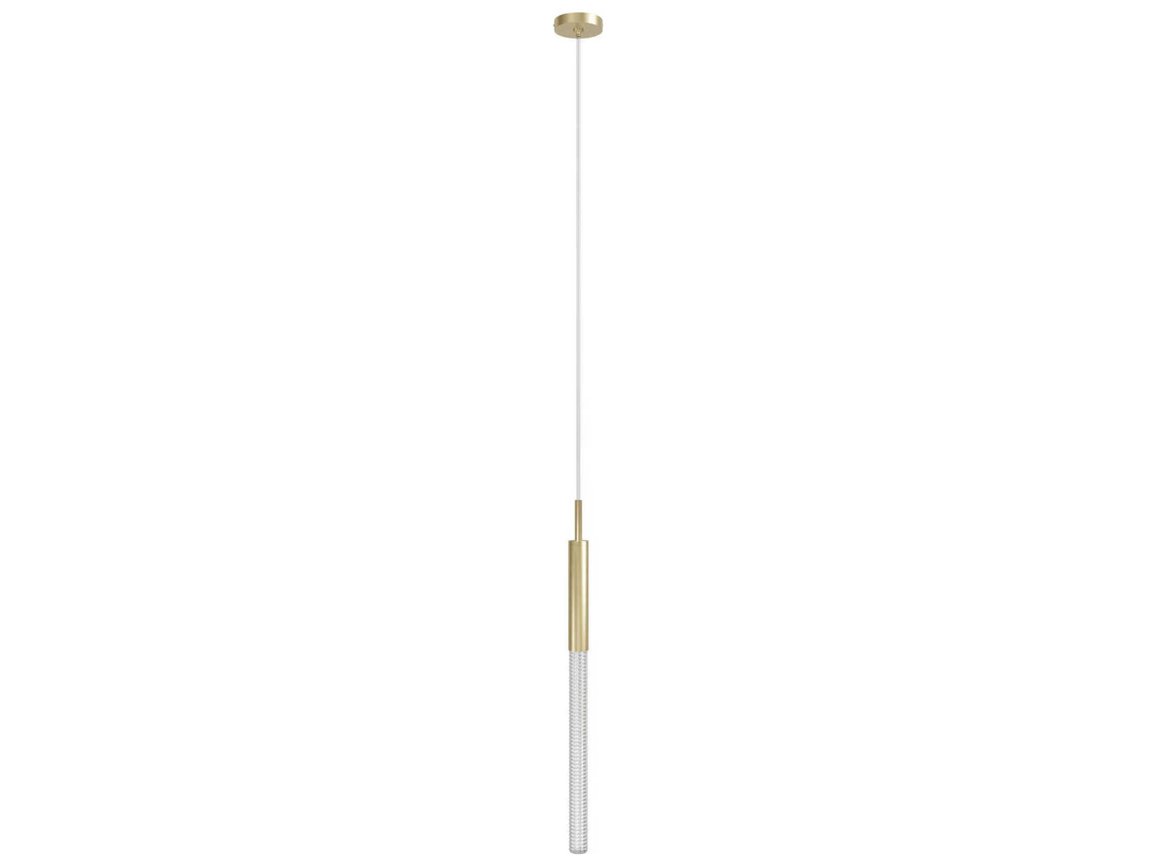 Avenue Lighting Main St 1-Light Brushed Brass Cylinder Linear Mini Pendant