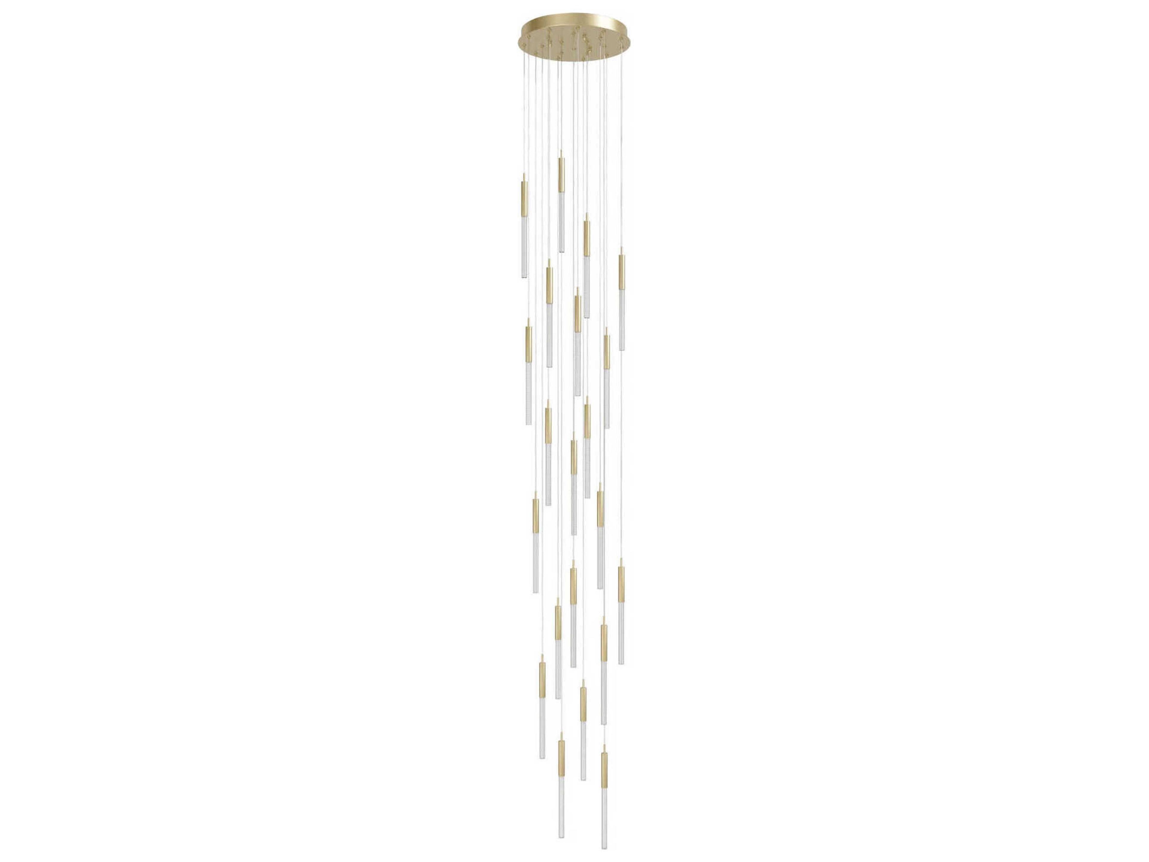 Avenue Lighting Main St 21-Light Brushed Brass Linear Pendant