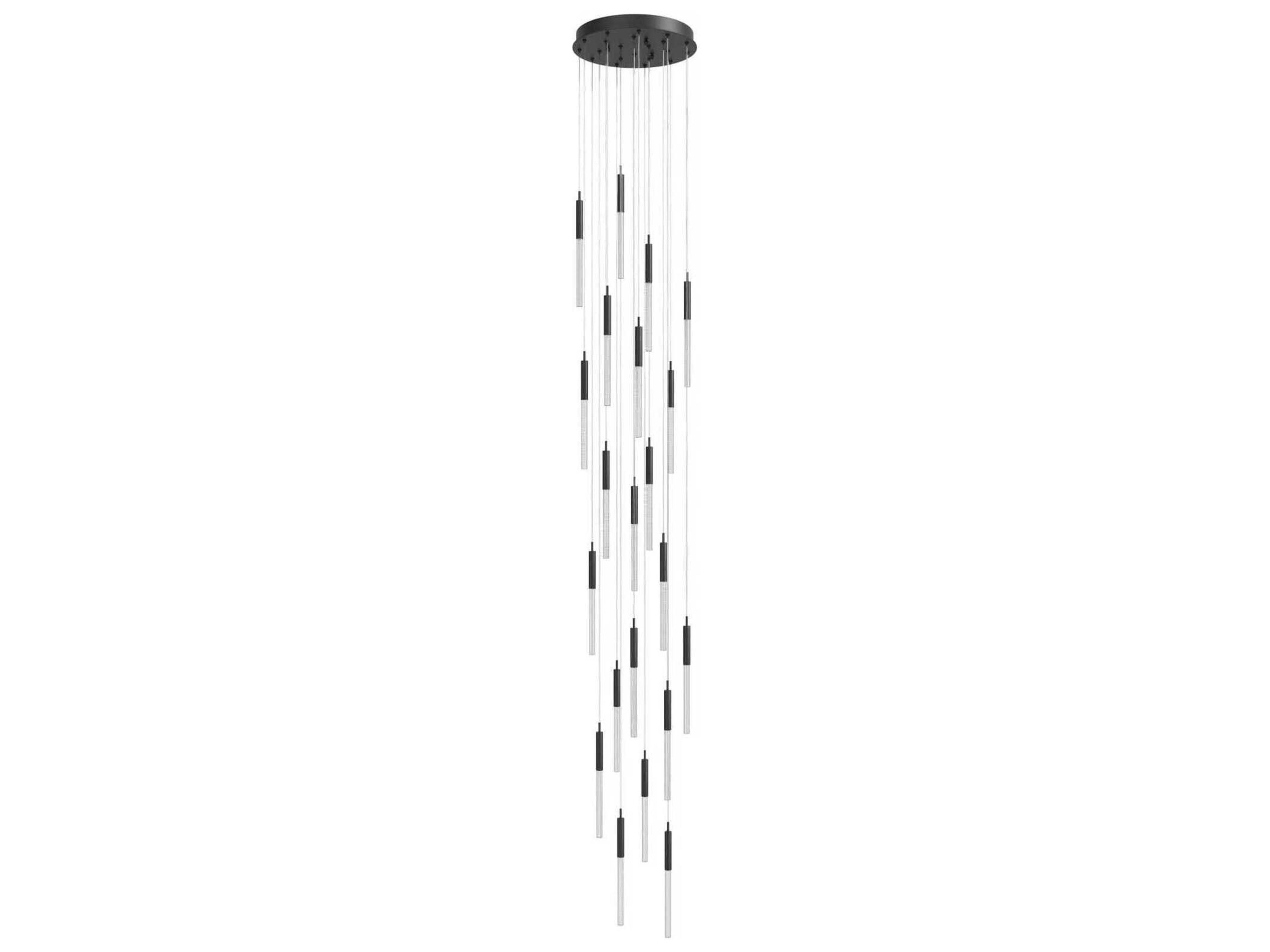 Avenue Lighting Main St 21-Light Black Linear Pendant