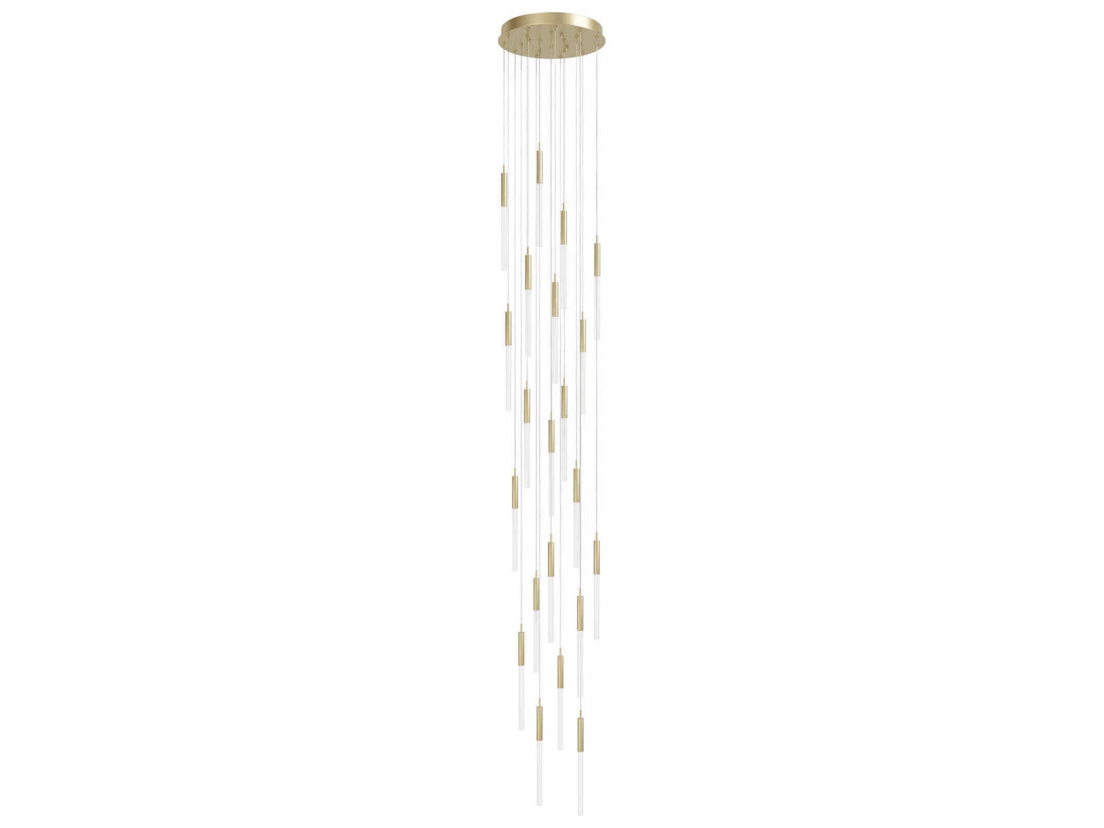 Avenue Lighting Main St 21-Light Brushed Brass Linear Pendant