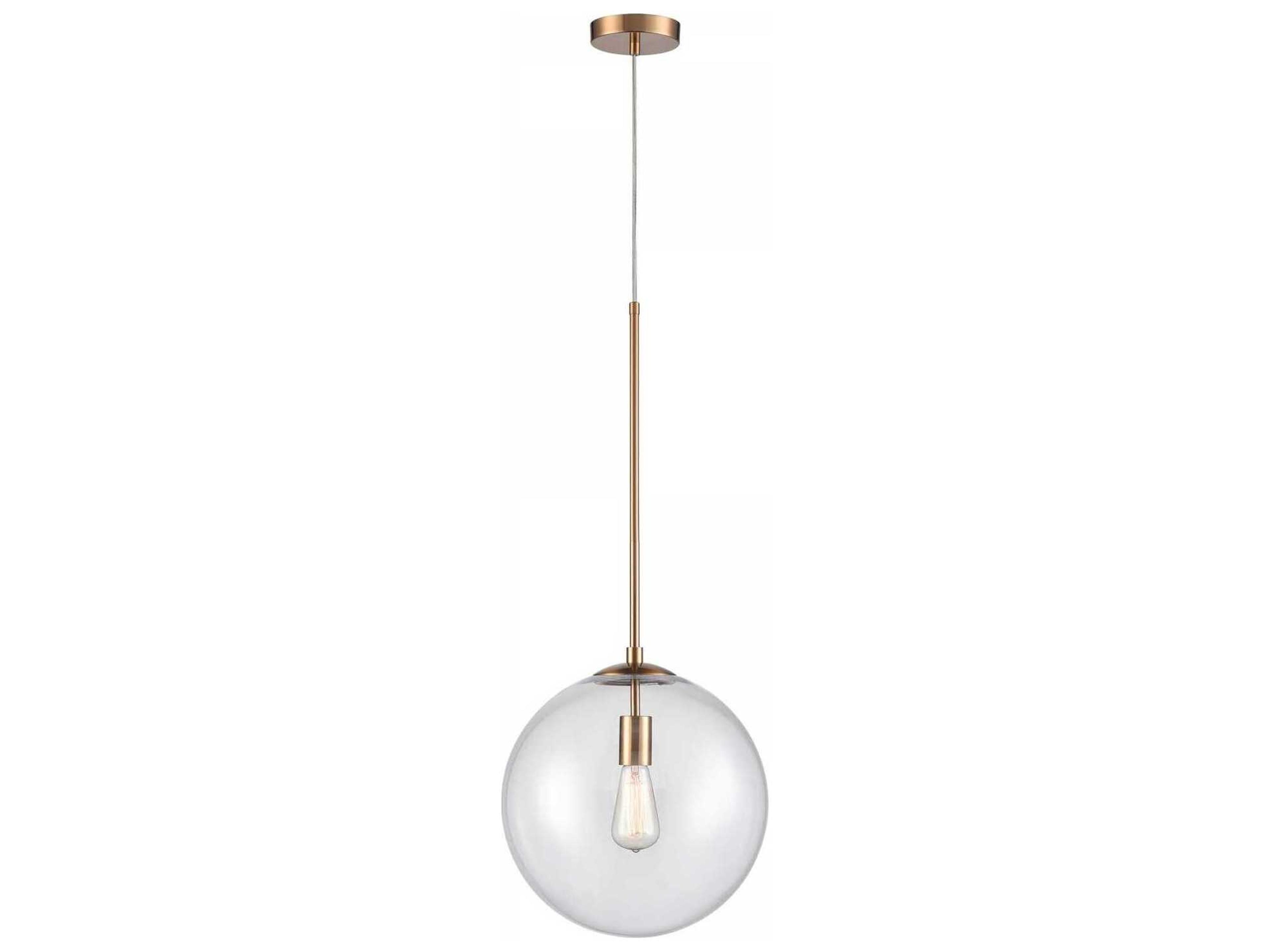 Avenue Lighting Delilah 1-Light Aged Brass Globe Pendant