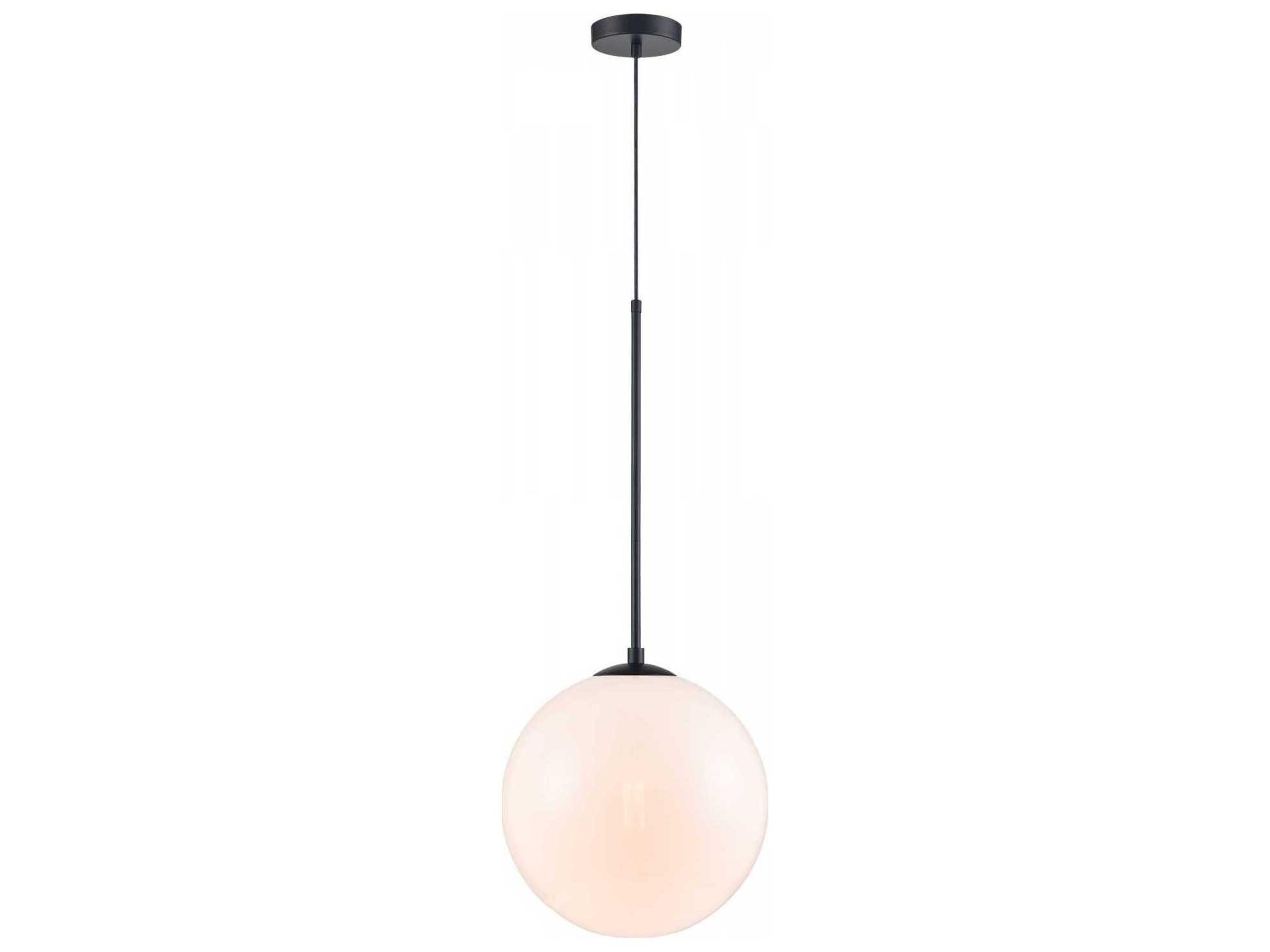 Avenue Lighting Delilah 1-Light Black Globe Pendant