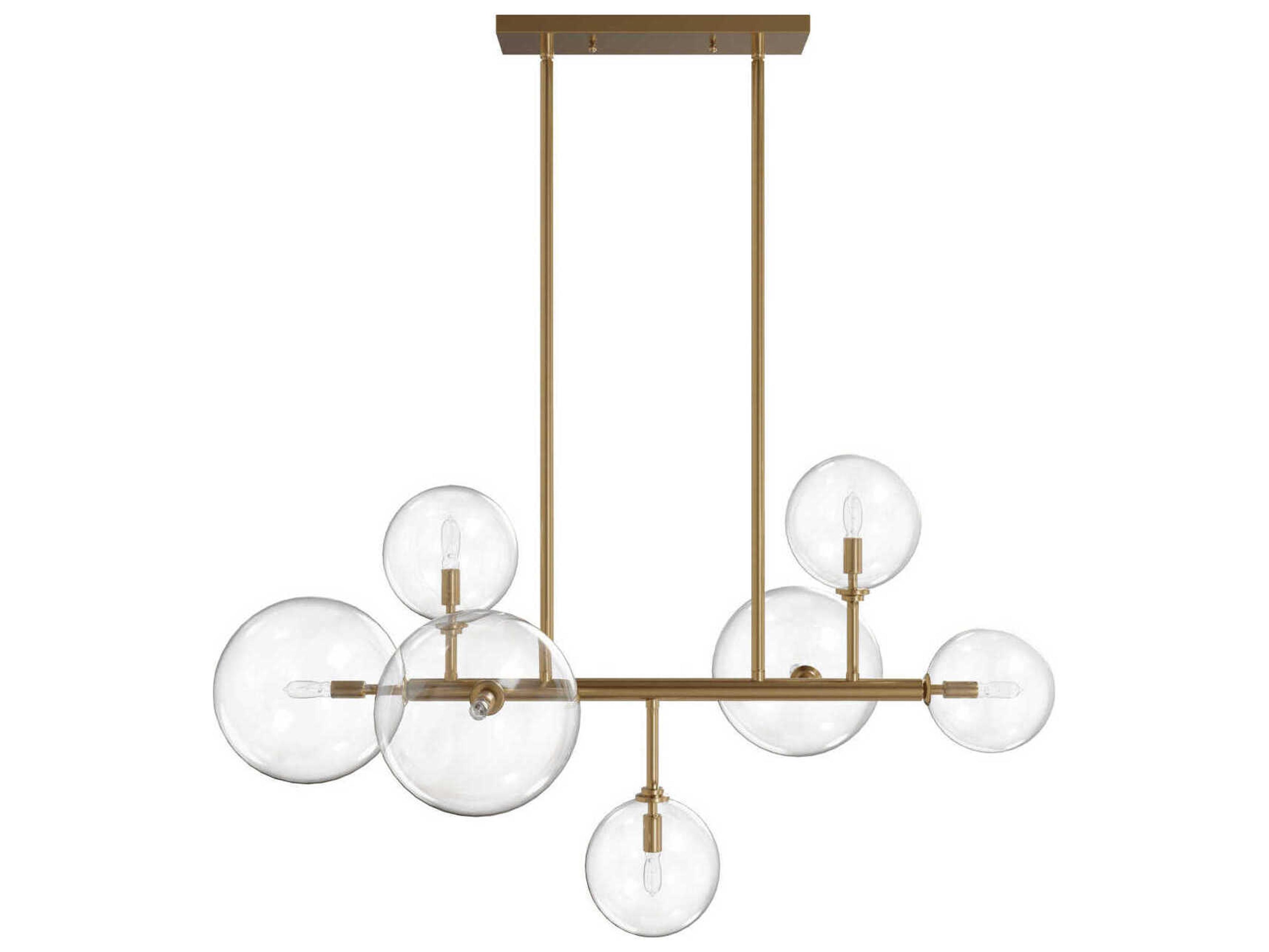 Avenue Lighting Delilah 7-Light Aged Brass Globe Island Pendant