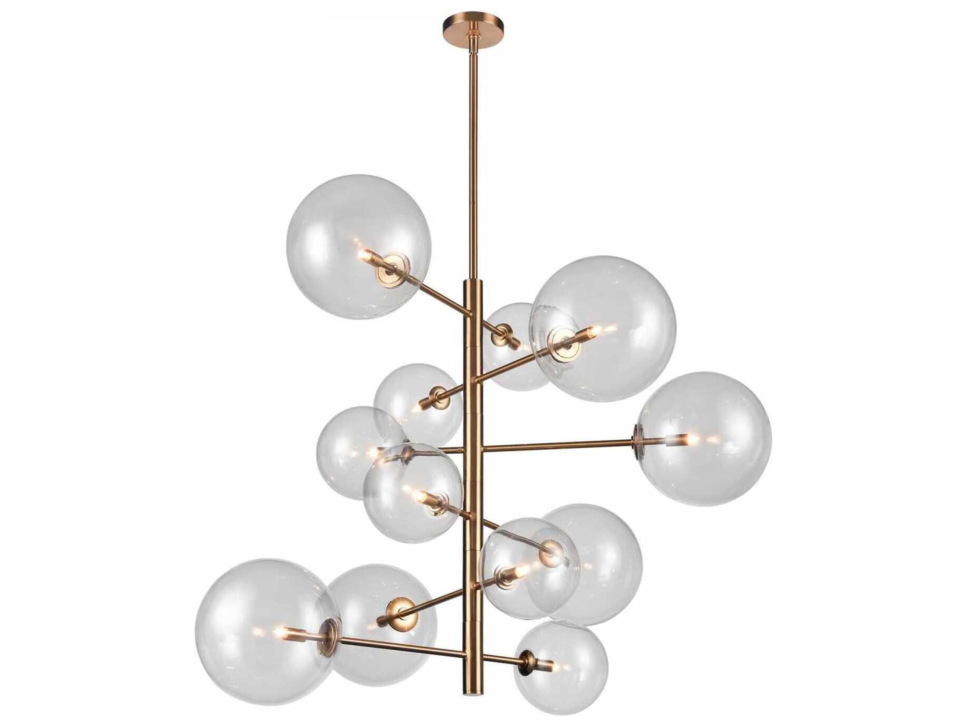 Avenue Lighting Delilah 12-Light Aged Brass Globe Pendant