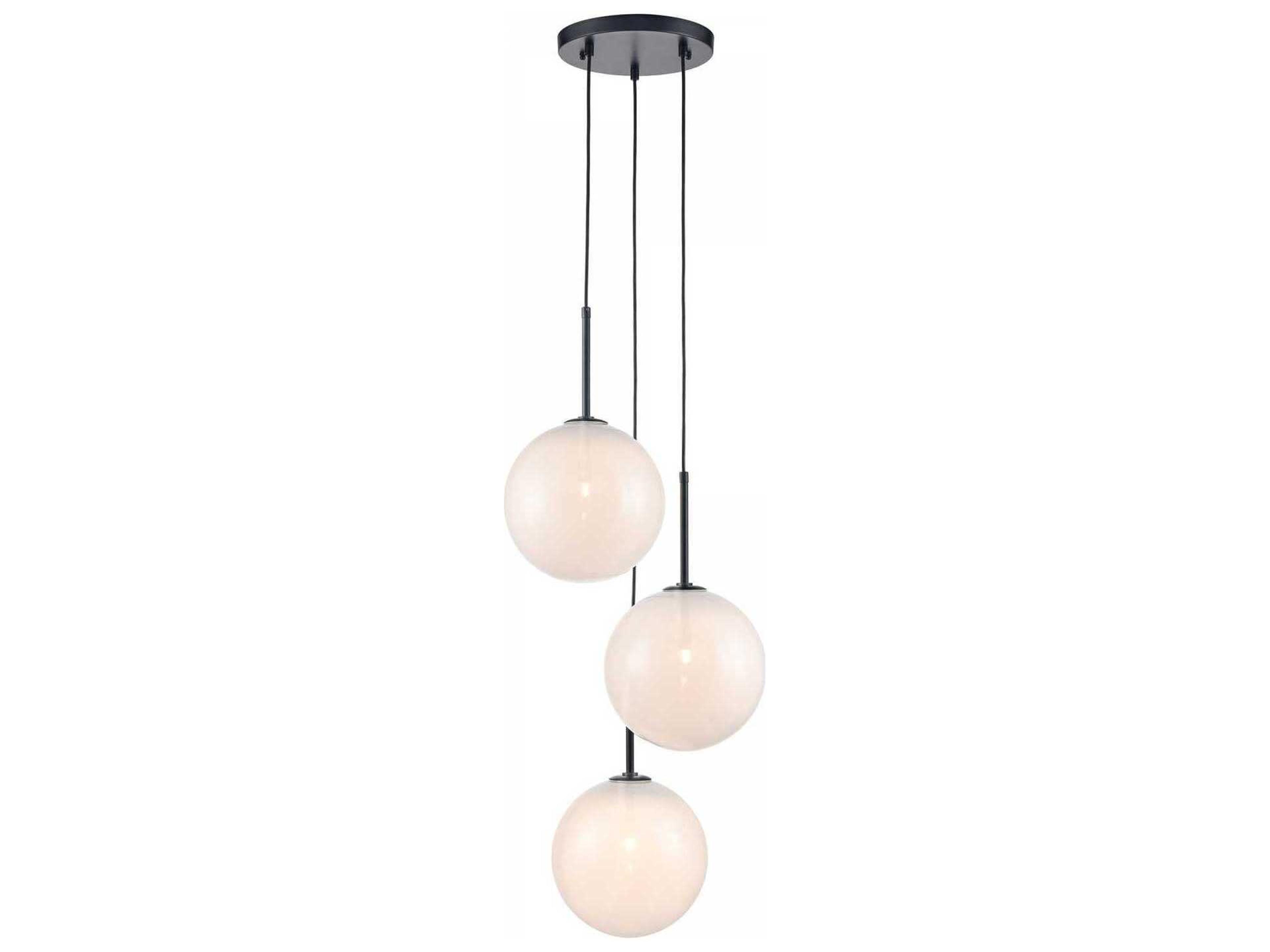 Avenue Lighting Delilah 3-Light Black Globe Pendant