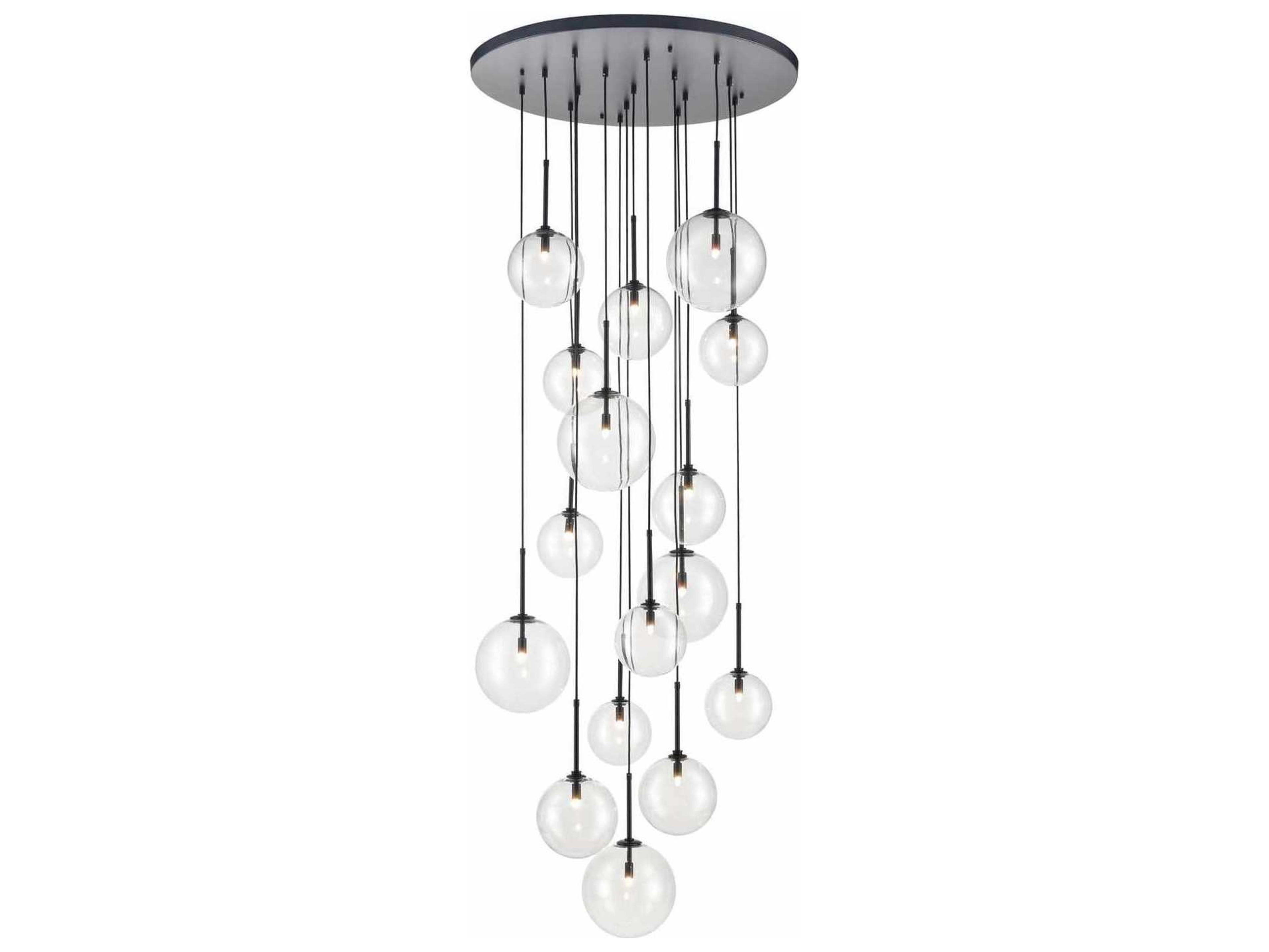 Avenue Lighting Delilah 16-Light Black Globe Pendant