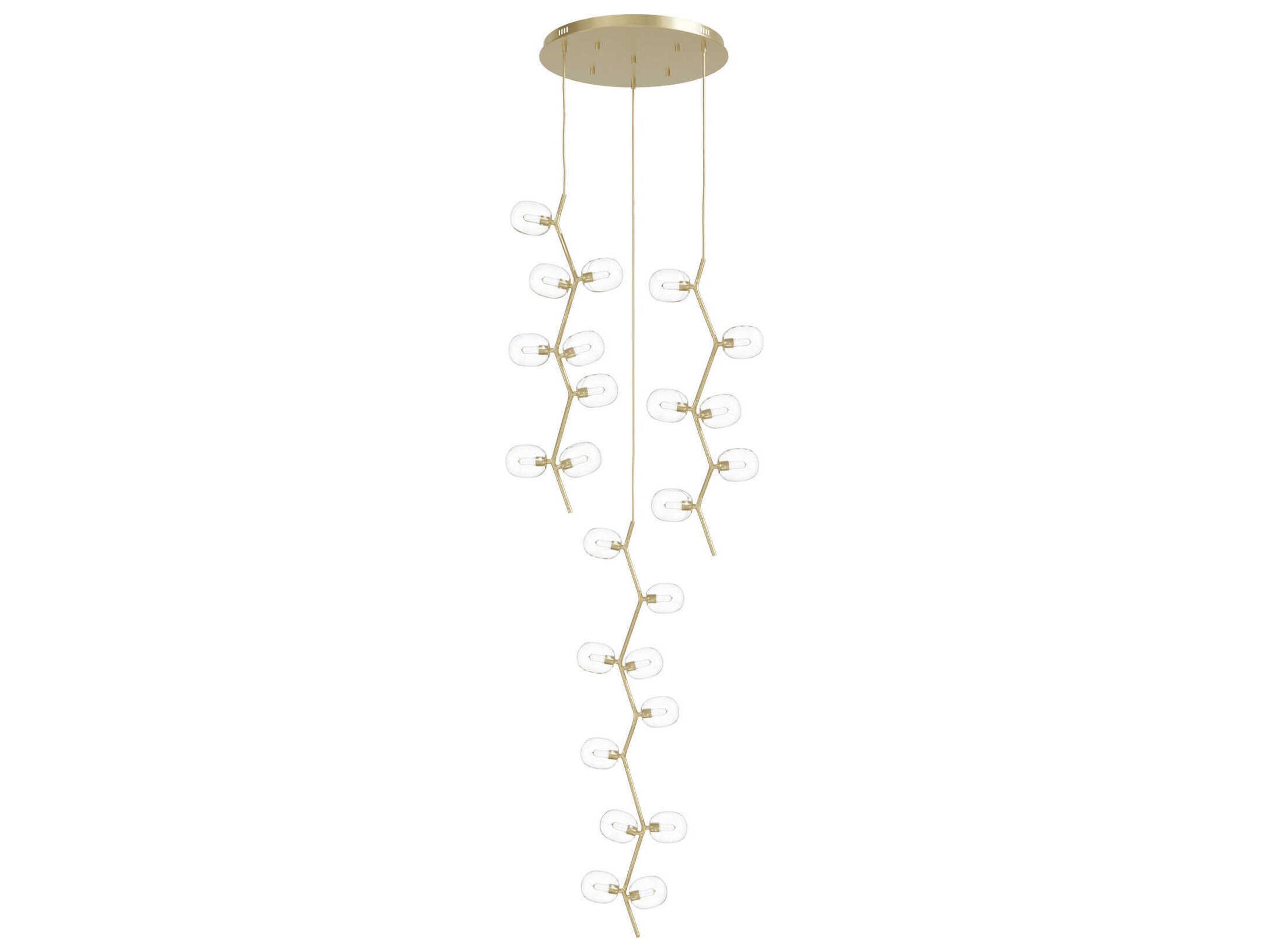 Avenue Lighting Hampton 24-Light Brushed Brass Globe Pendant