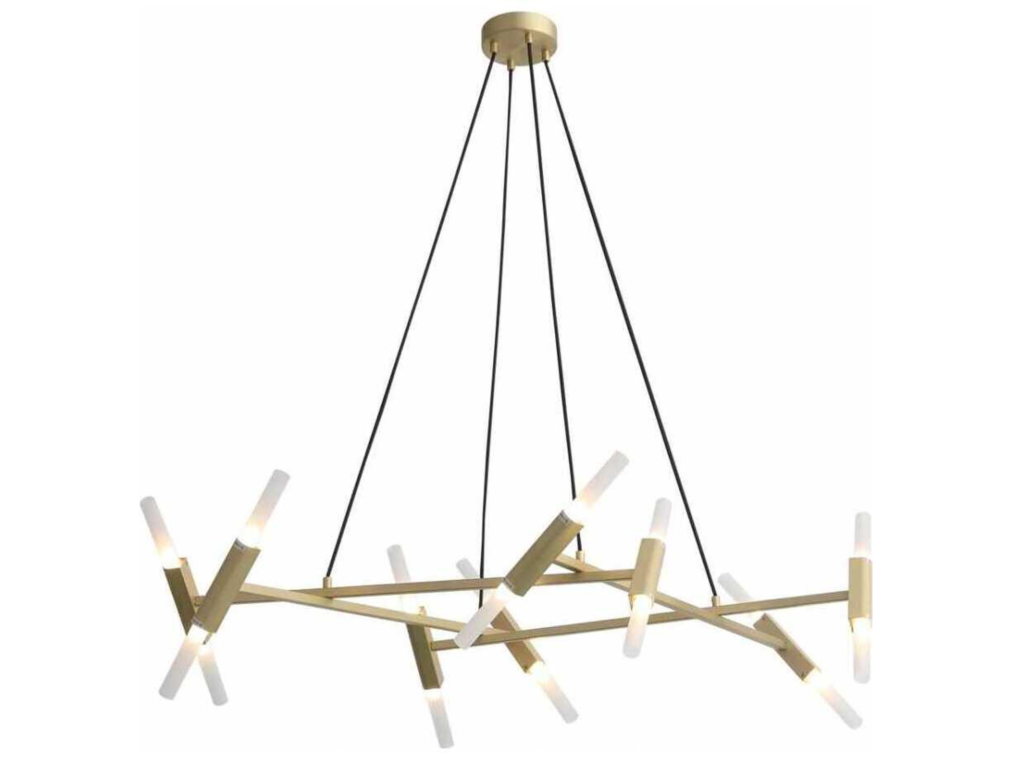 Avenue Lighting Manhattan Ave 20-Light Brushed Brass Linear Island Pendant