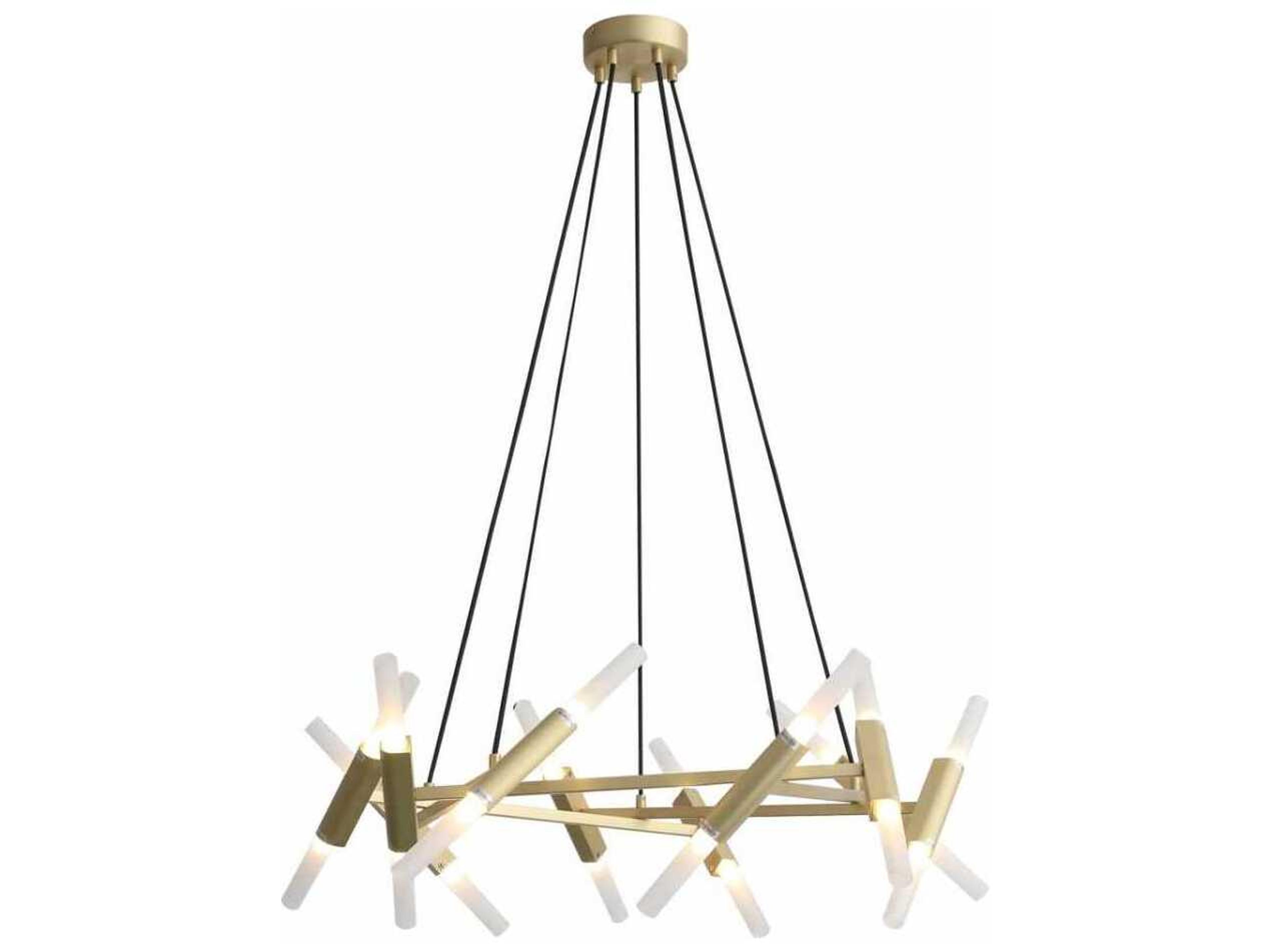 Avenue Lighting Manhattan Ave 4-Light Brushed Brass Linear Pendant