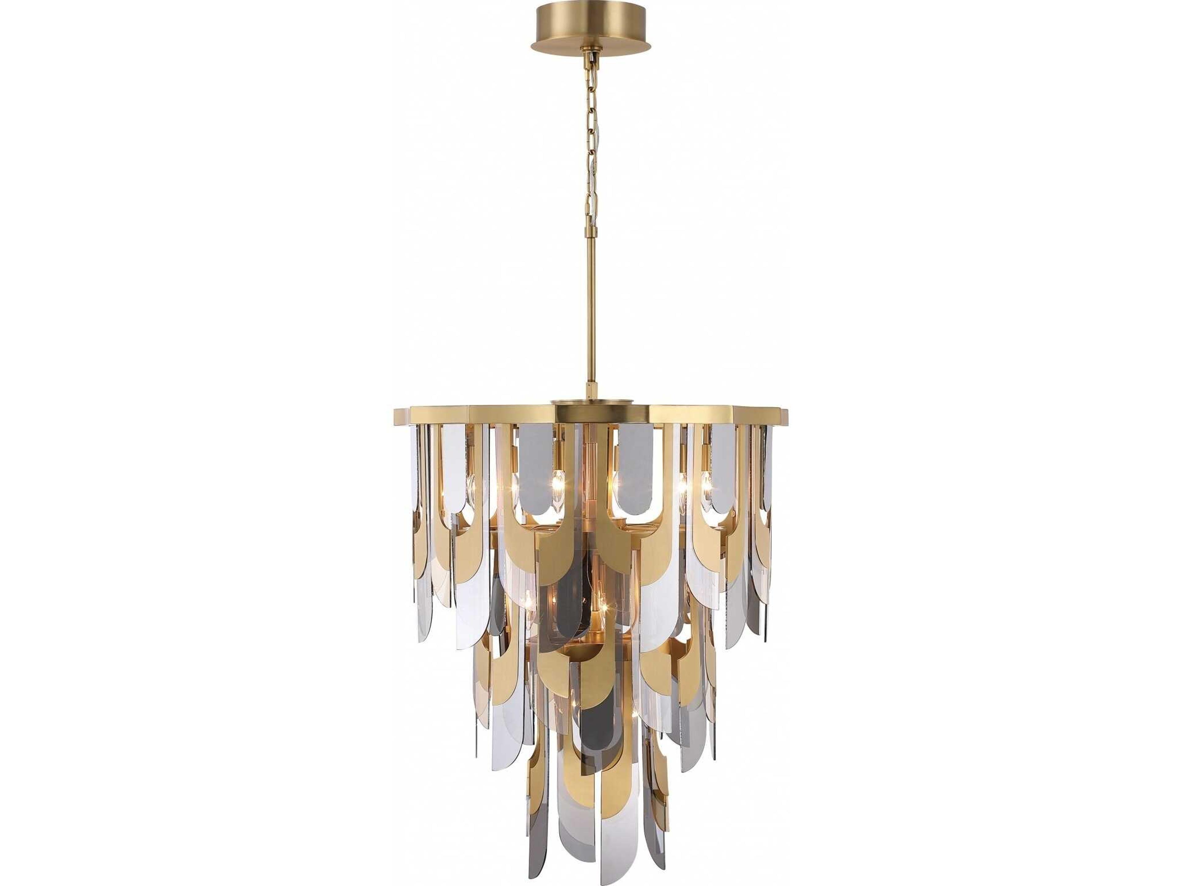 Avenue Lighting Paramount 10-Light Aged Brass Geometric Tiered Pendant