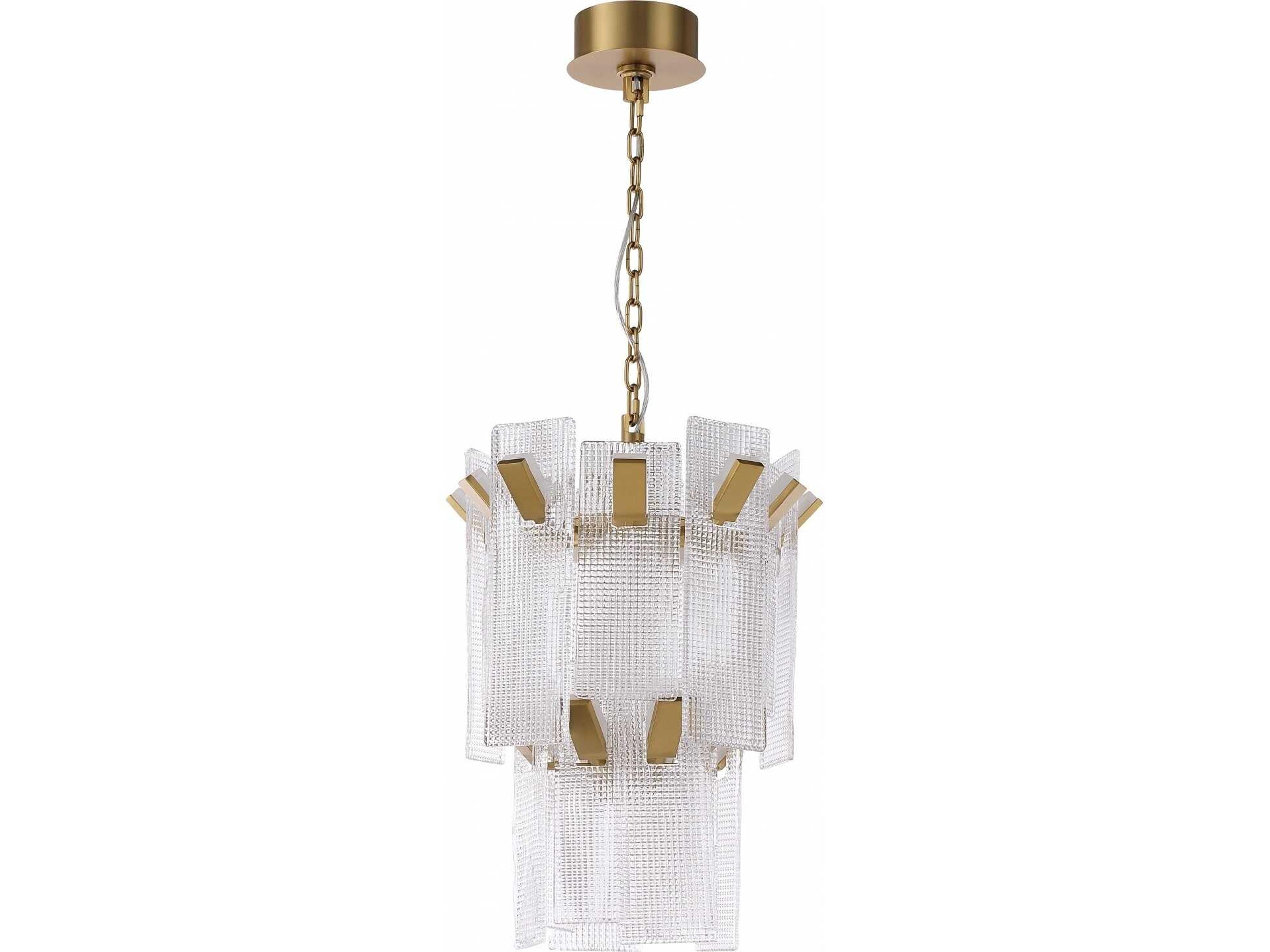 Avenue Lighting Belmont 1-Light Aged Golden Brass Tiered Pendant