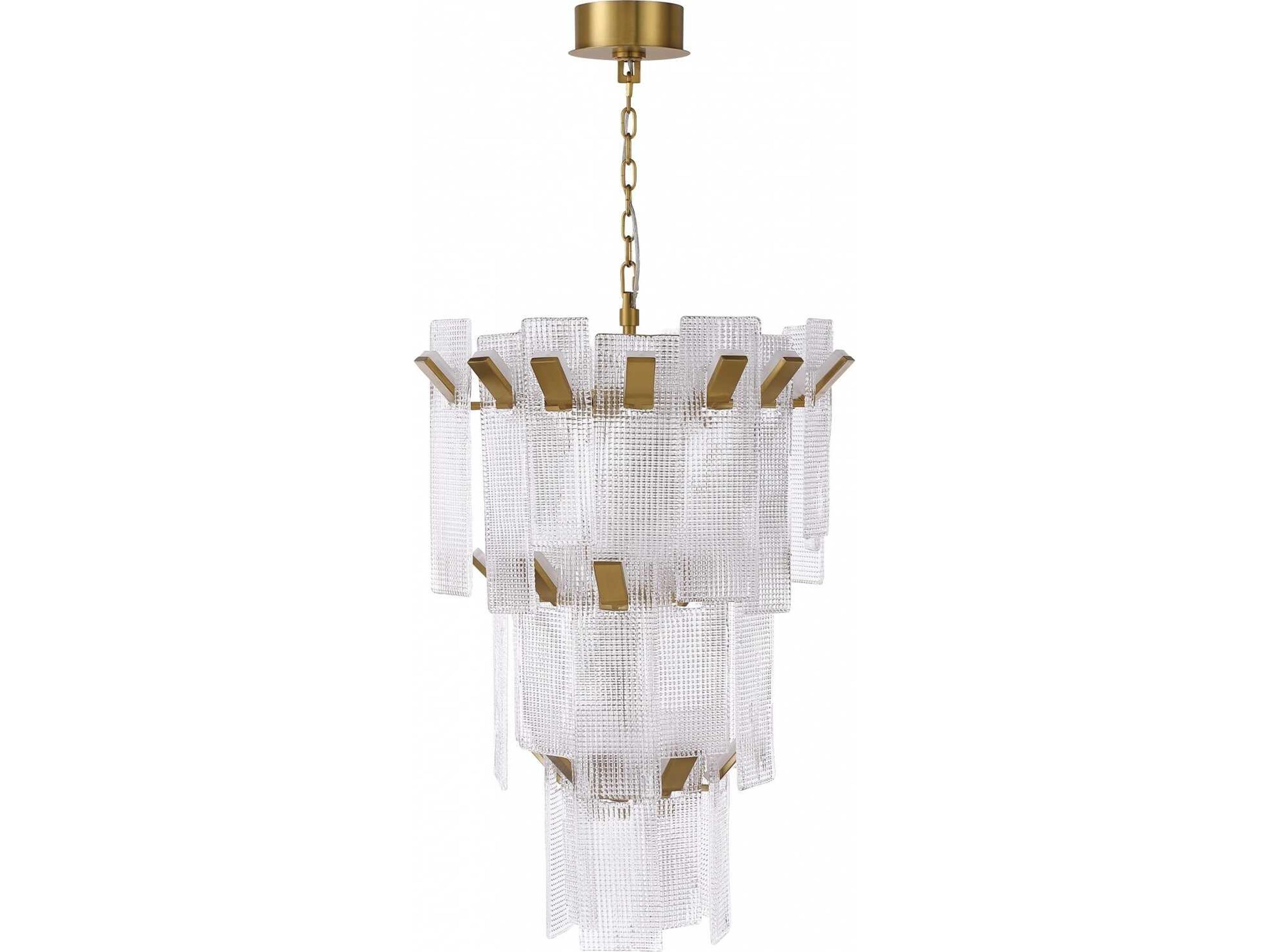 Avenue Lighting Belmont 1-Light Aged Golden Brass Tiered Pendant