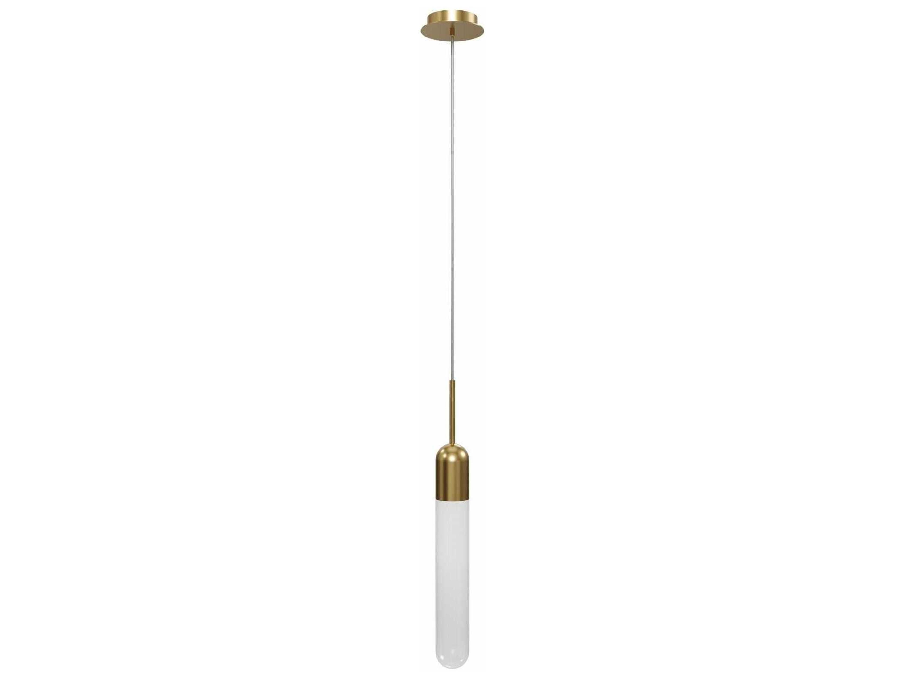 Avenue Lighting Tribeca 1-Light Aged Brass Cylinder Mini Pendant
