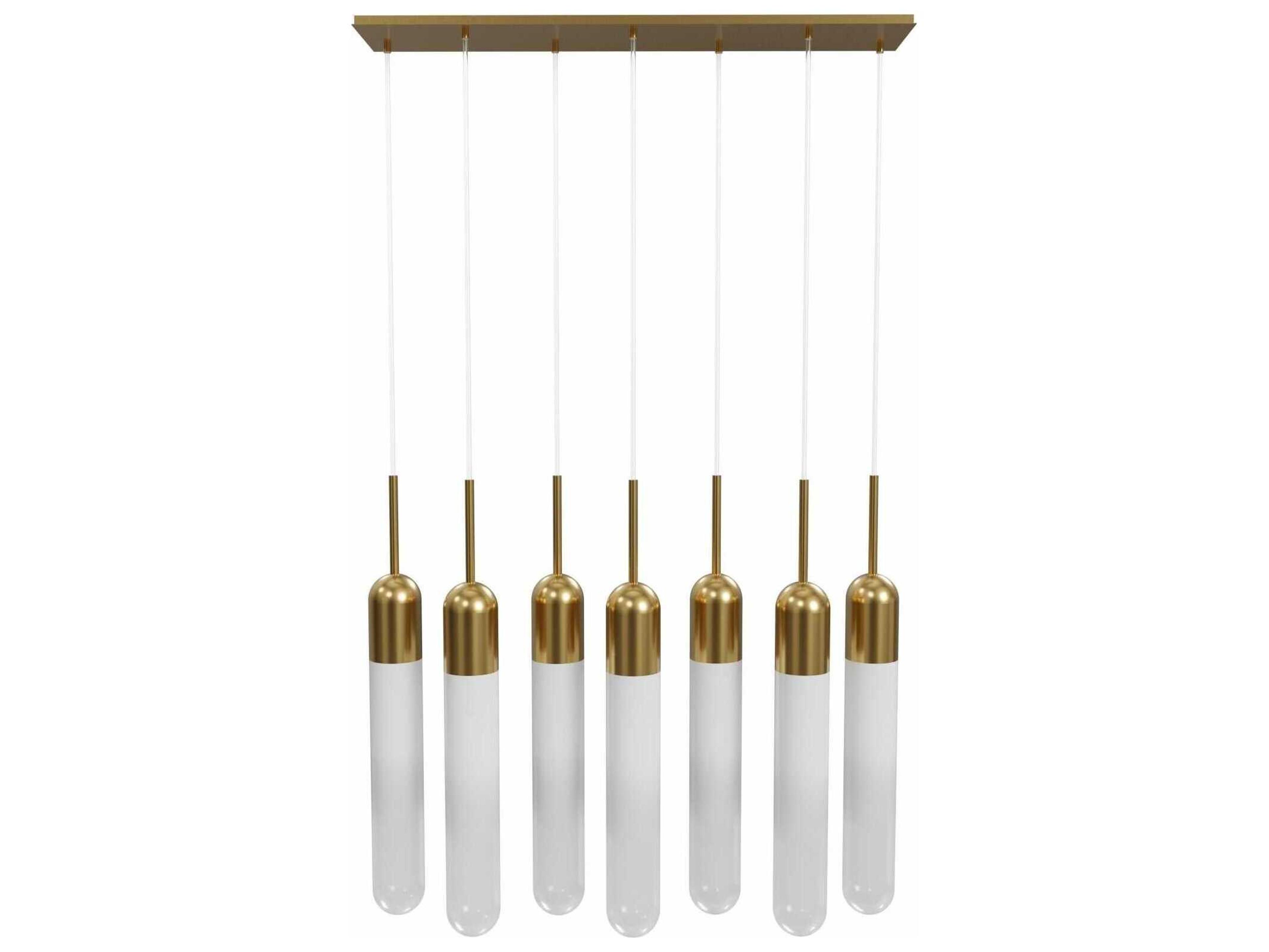 Avenue Lighting Tribeca 7-Light Aged Brass Cylinder Island Pendant