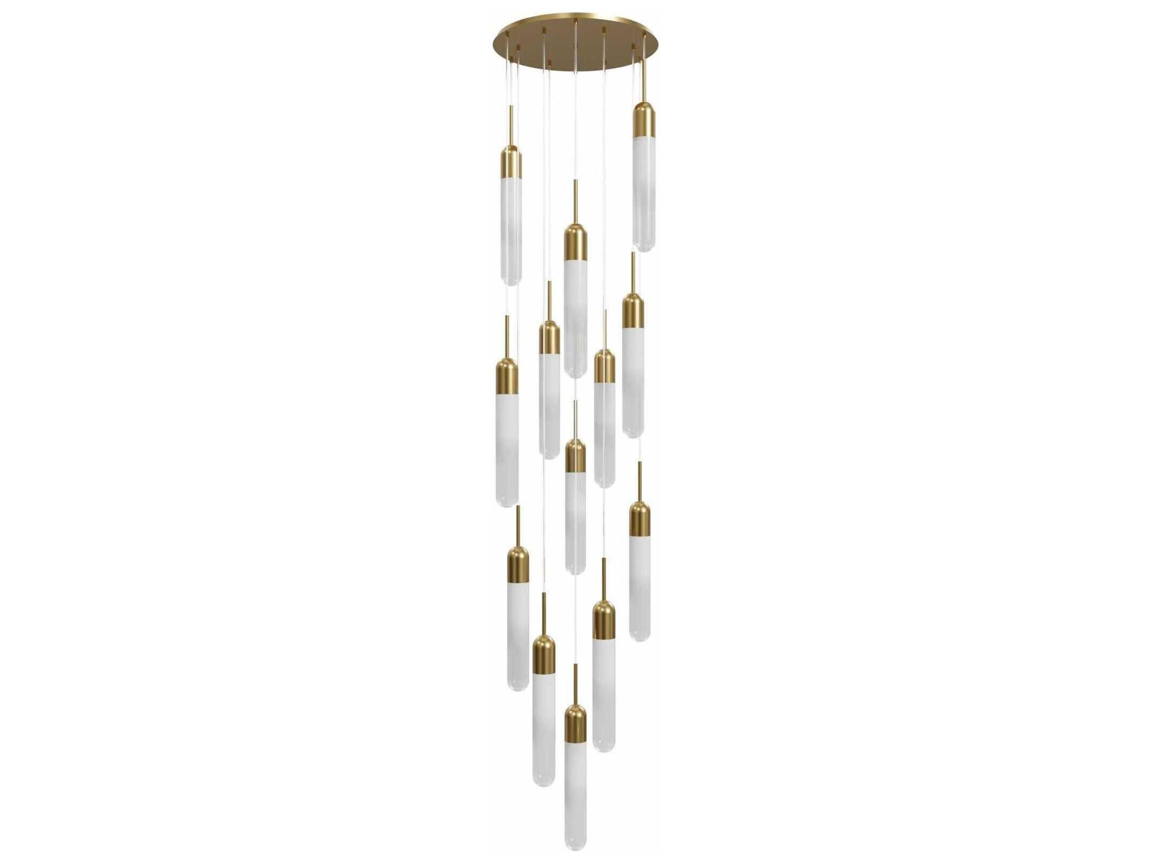 Avenue Lighting Tribeca 13-Light Aged Brass Cylinder Pendant