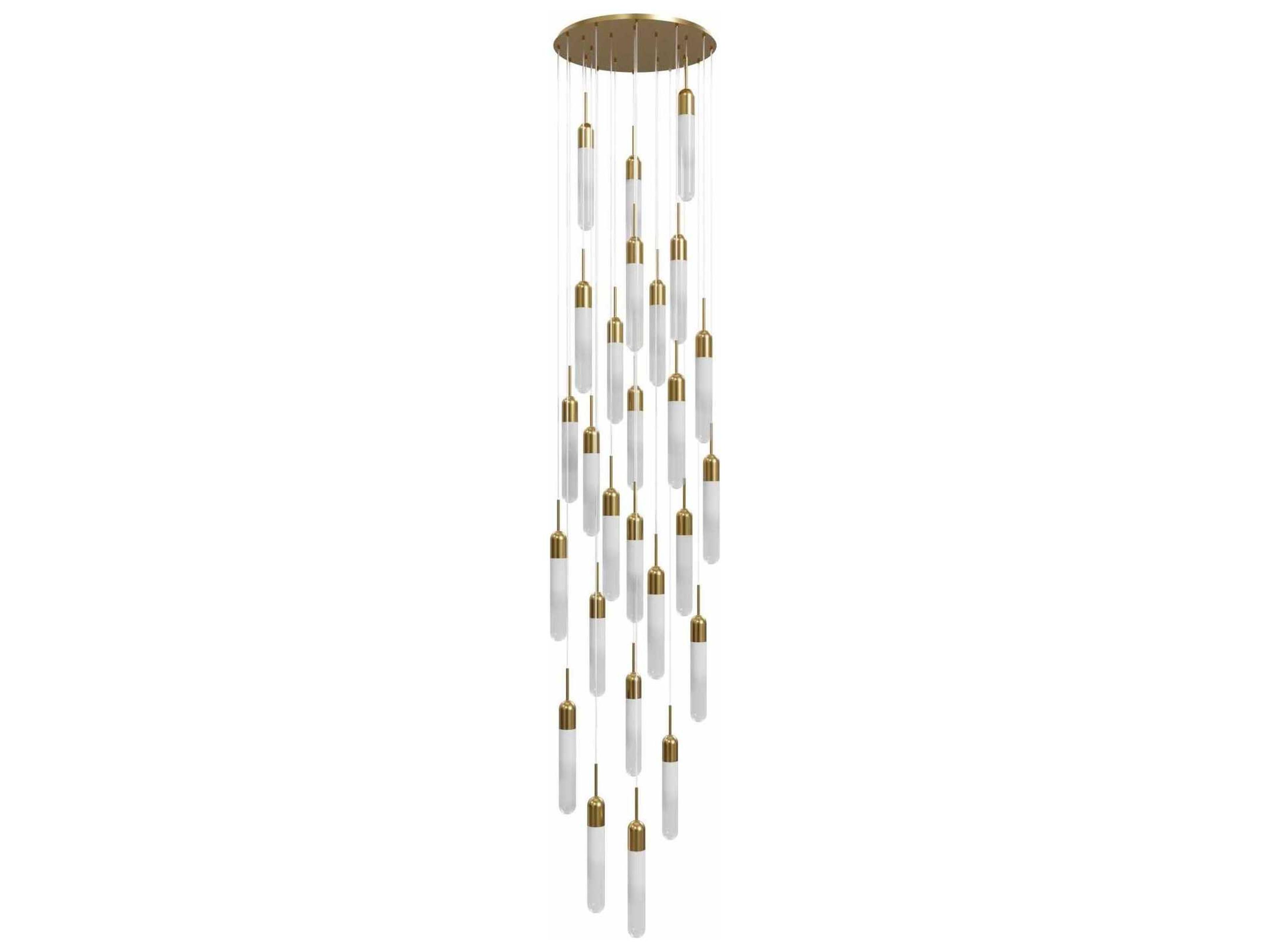Avenue Lighting Tribeca 25-Light Aged Brass Cylinder Pendant
