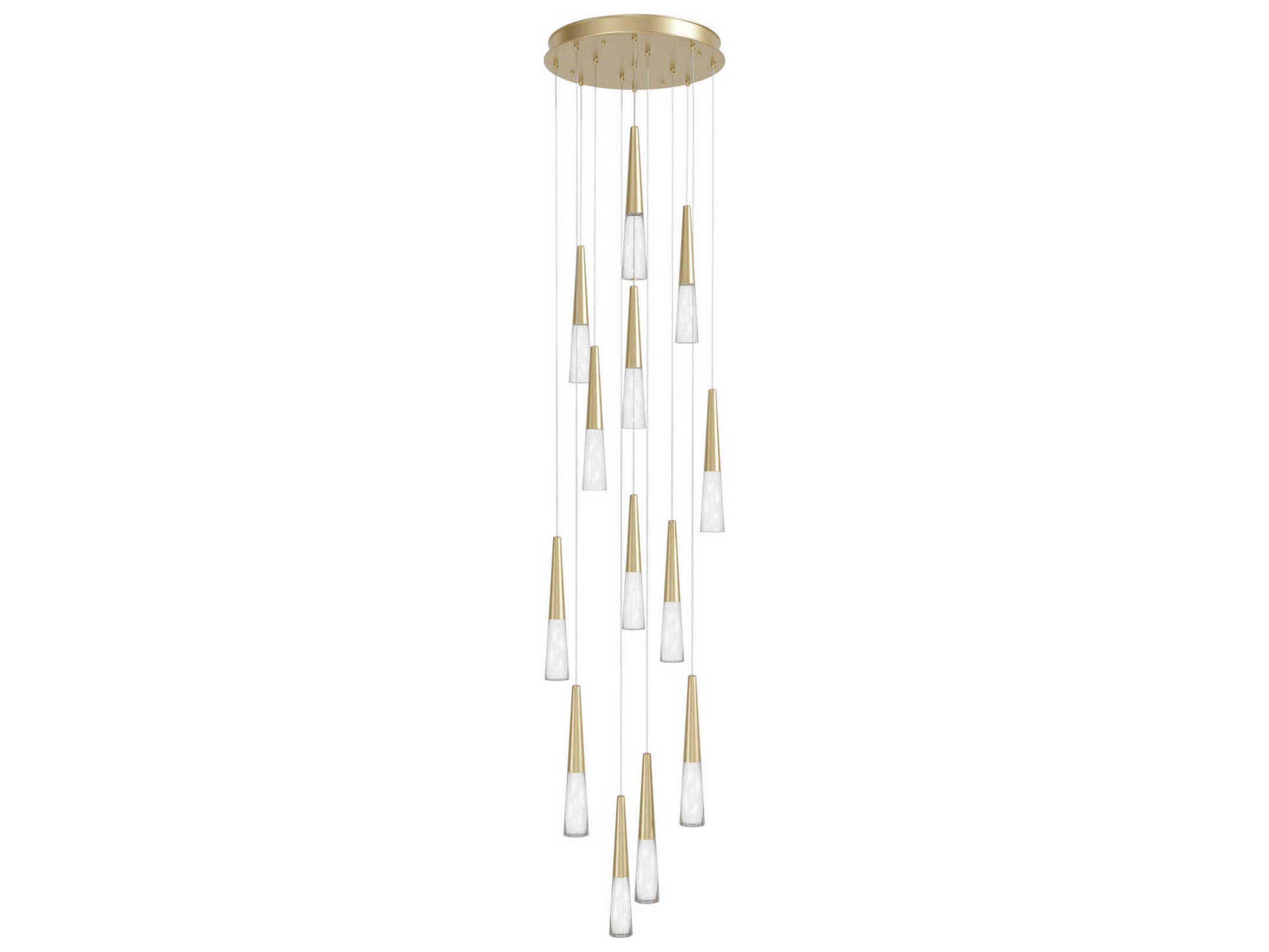 Avenue Lighting Encino 13-Light Brushed Brass Linear Pendant
