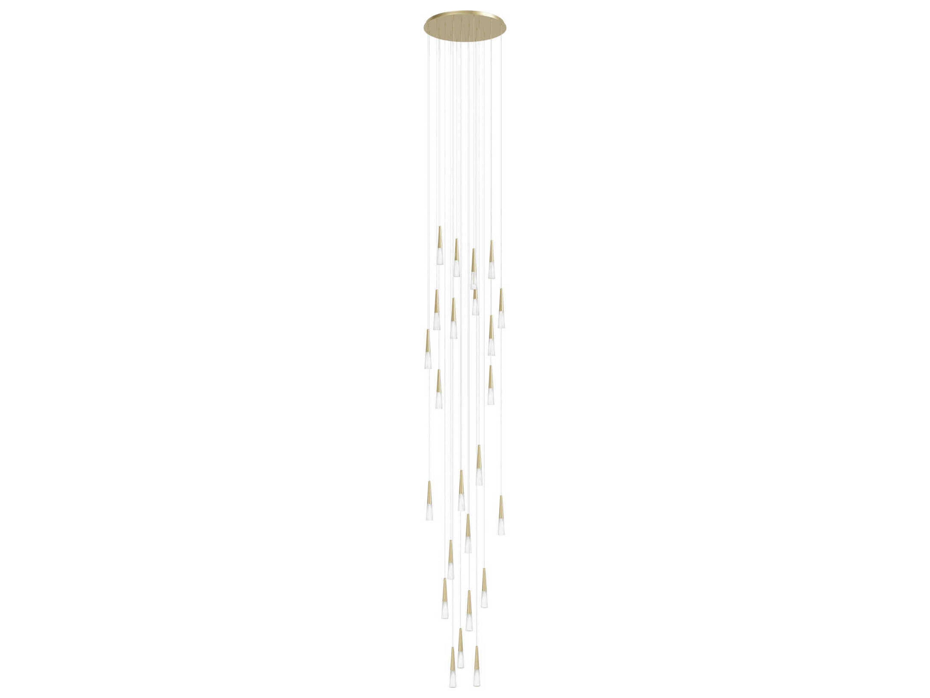 Avenue Lighting Encino 25-Light Brushed Brass Linear Pendant