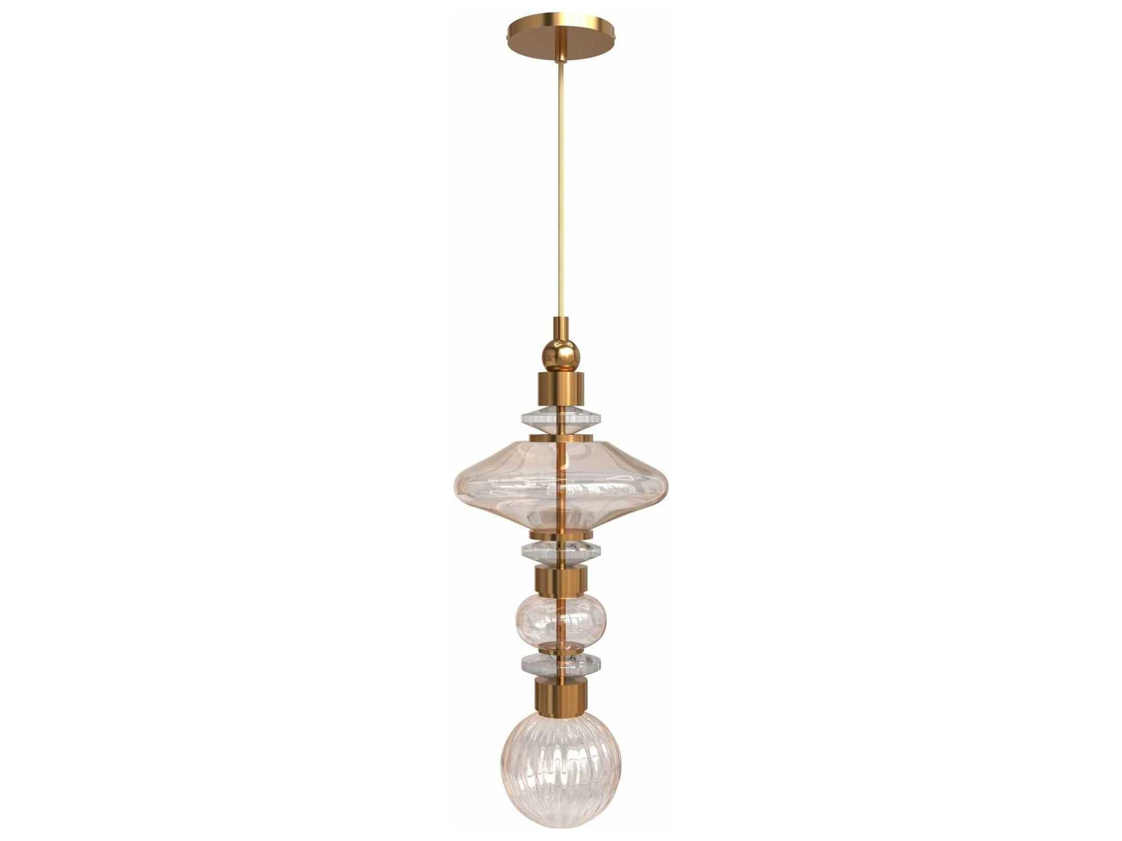 Avenue Lighting Avra Aged Brass Geometric Mini Pendant