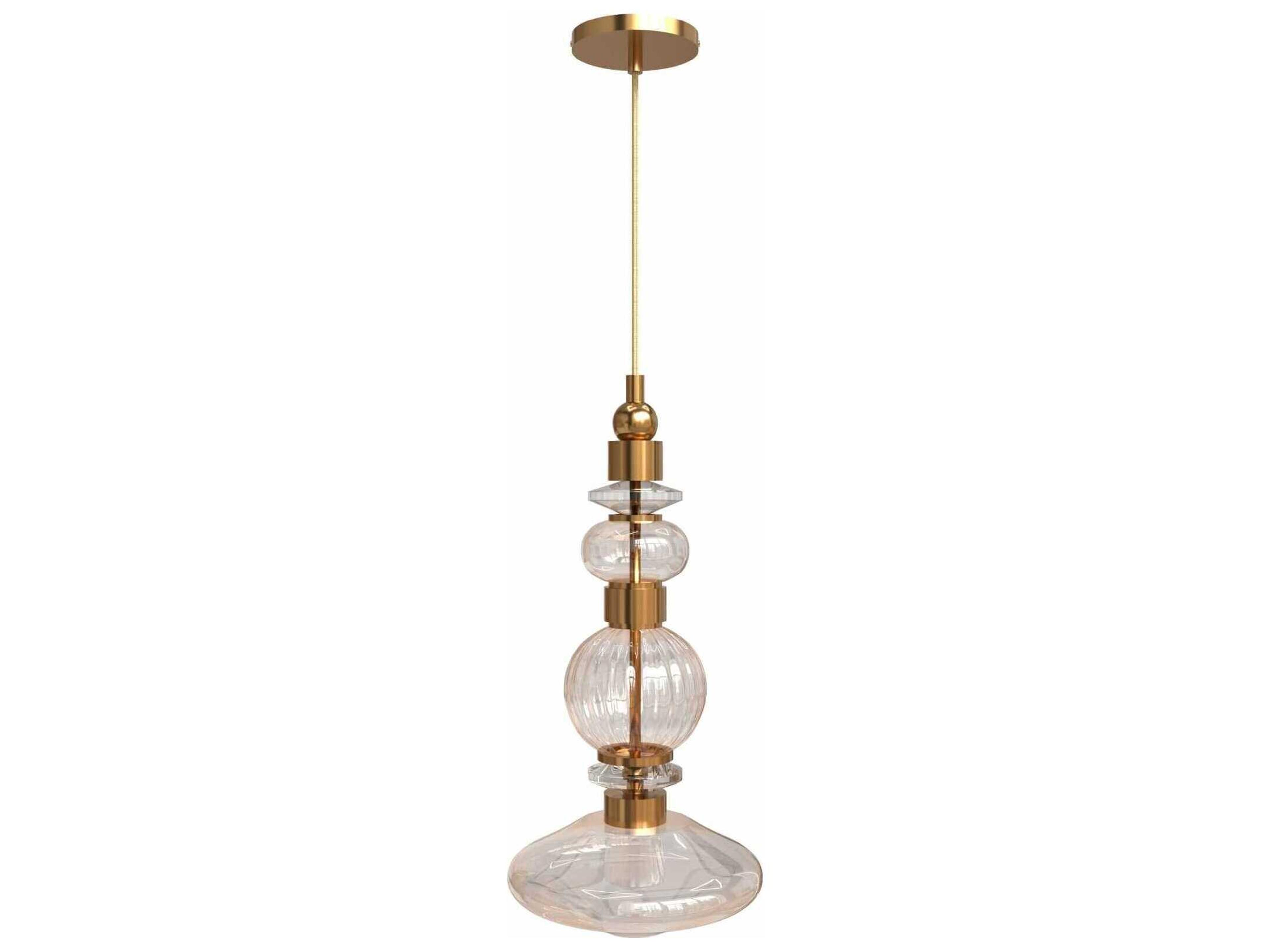 Avenue Lighting Avra Aged Brass Geometric Mini Pendant