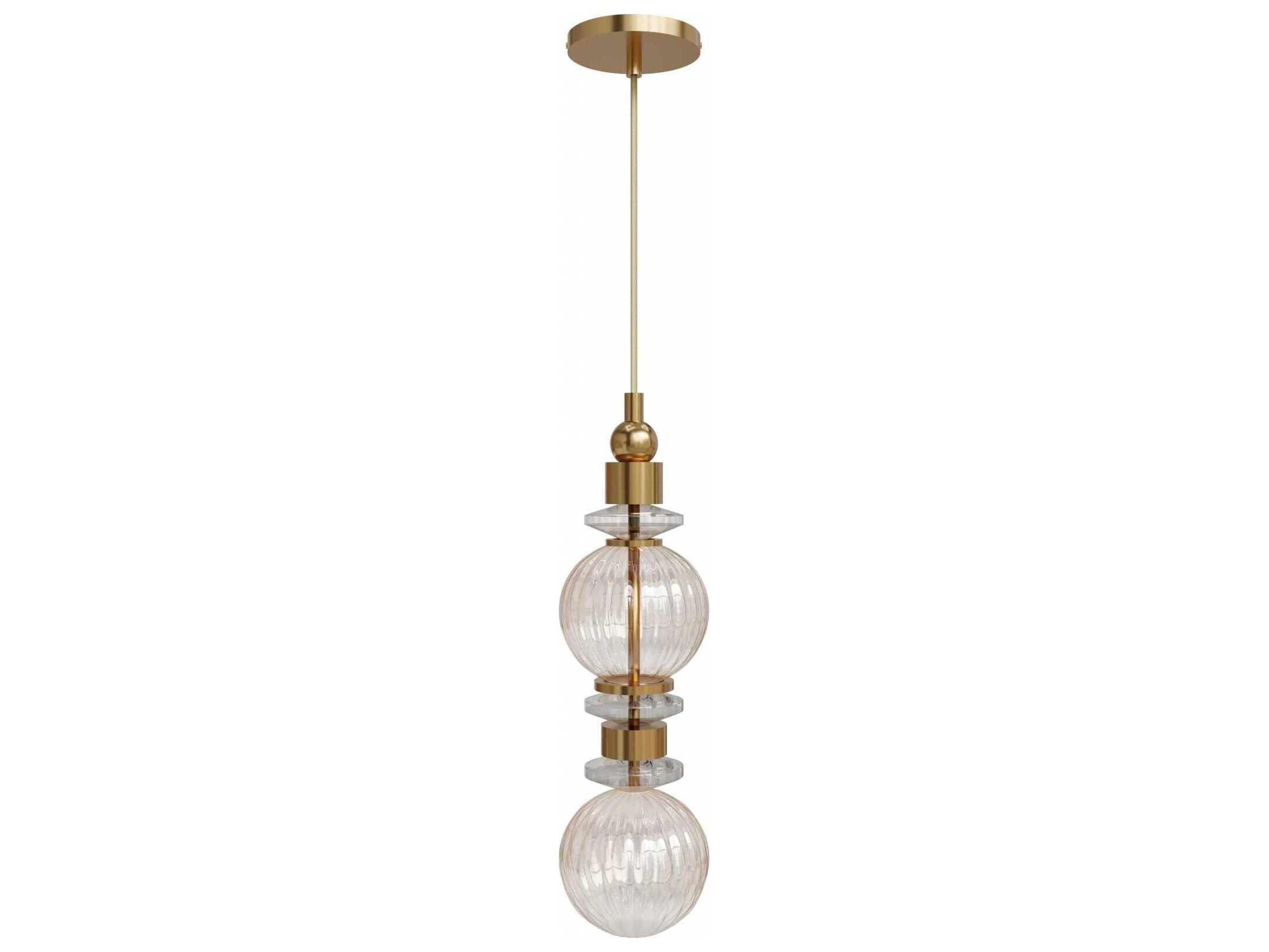 Avenue Lighting Avra Aged Brass Geometric Mini Pendant