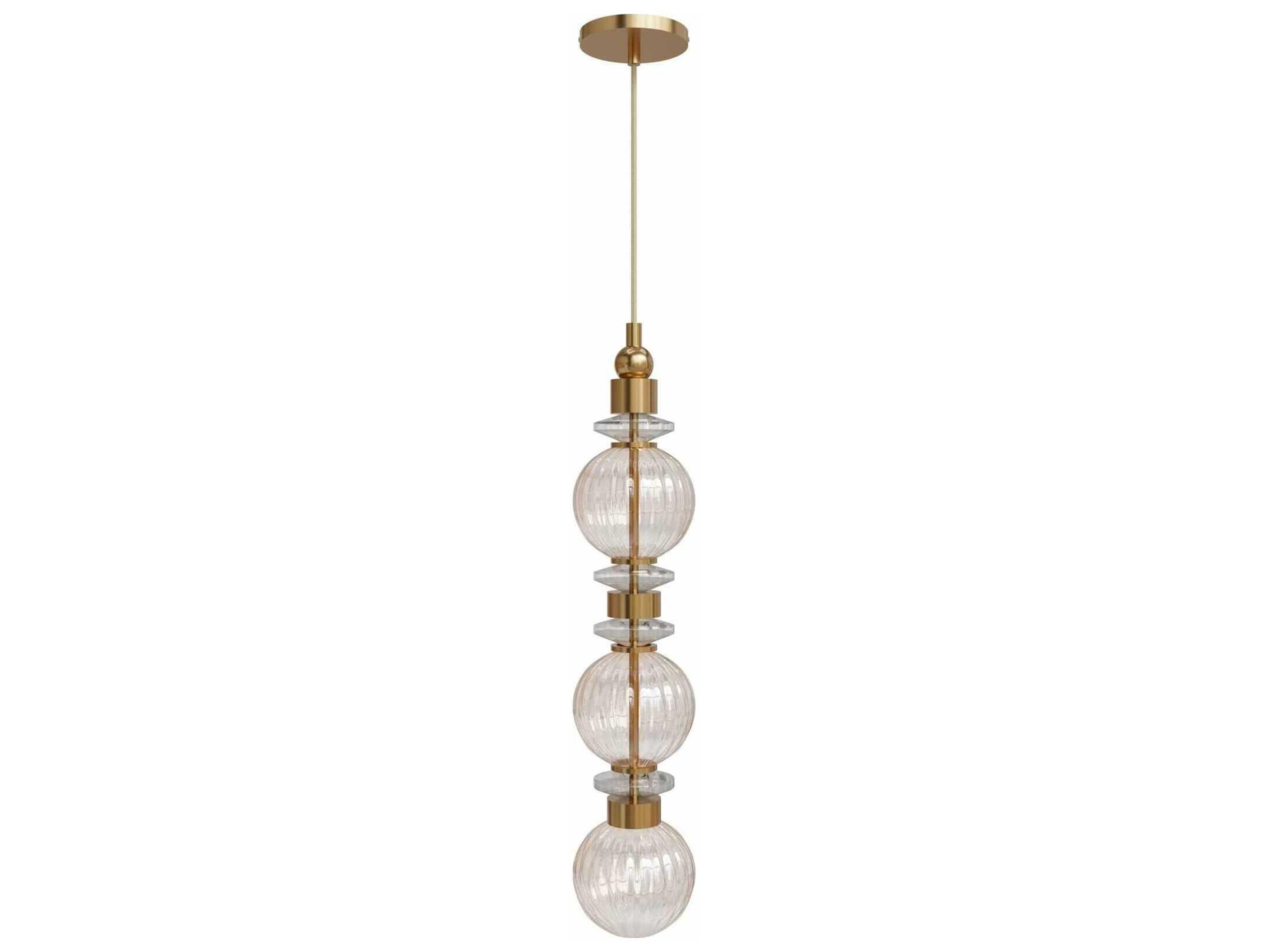 Avenue Lighting Avra Aged Brass Geometric Mini Pendant