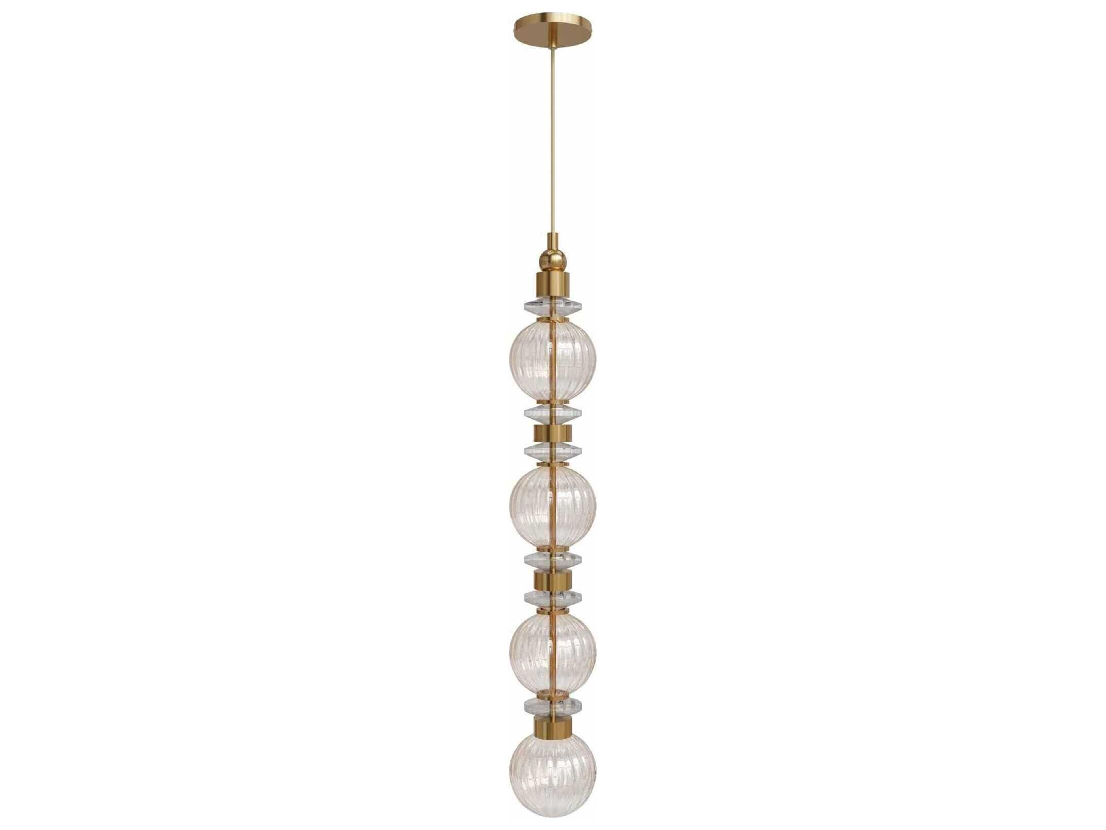 Avenue Lighting Avra Aged Brass Geometric Mini Pendant
