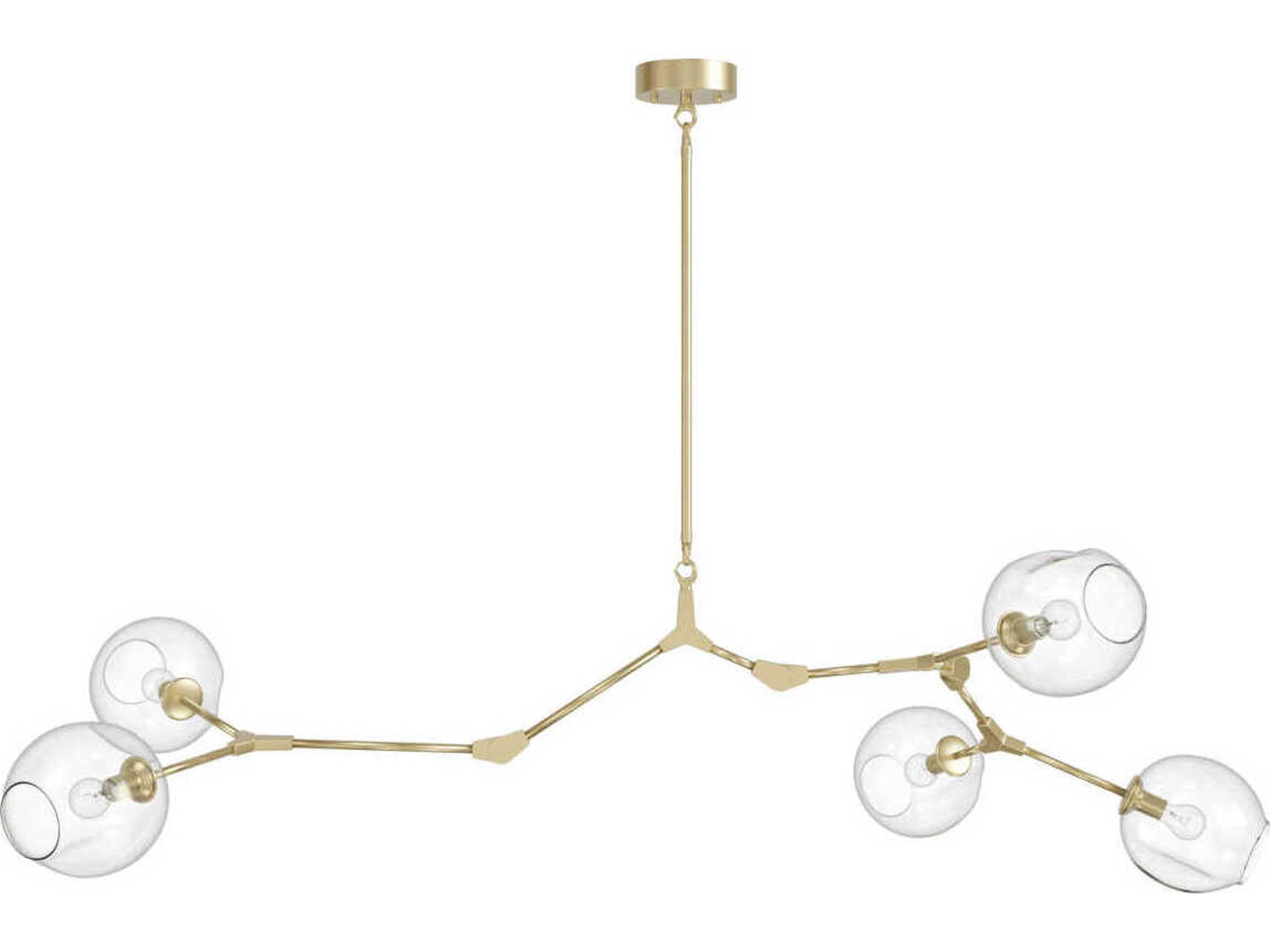 Avenue Lighting Fairfax Ave 5-Light Brushed Brass Globe Island Pendant