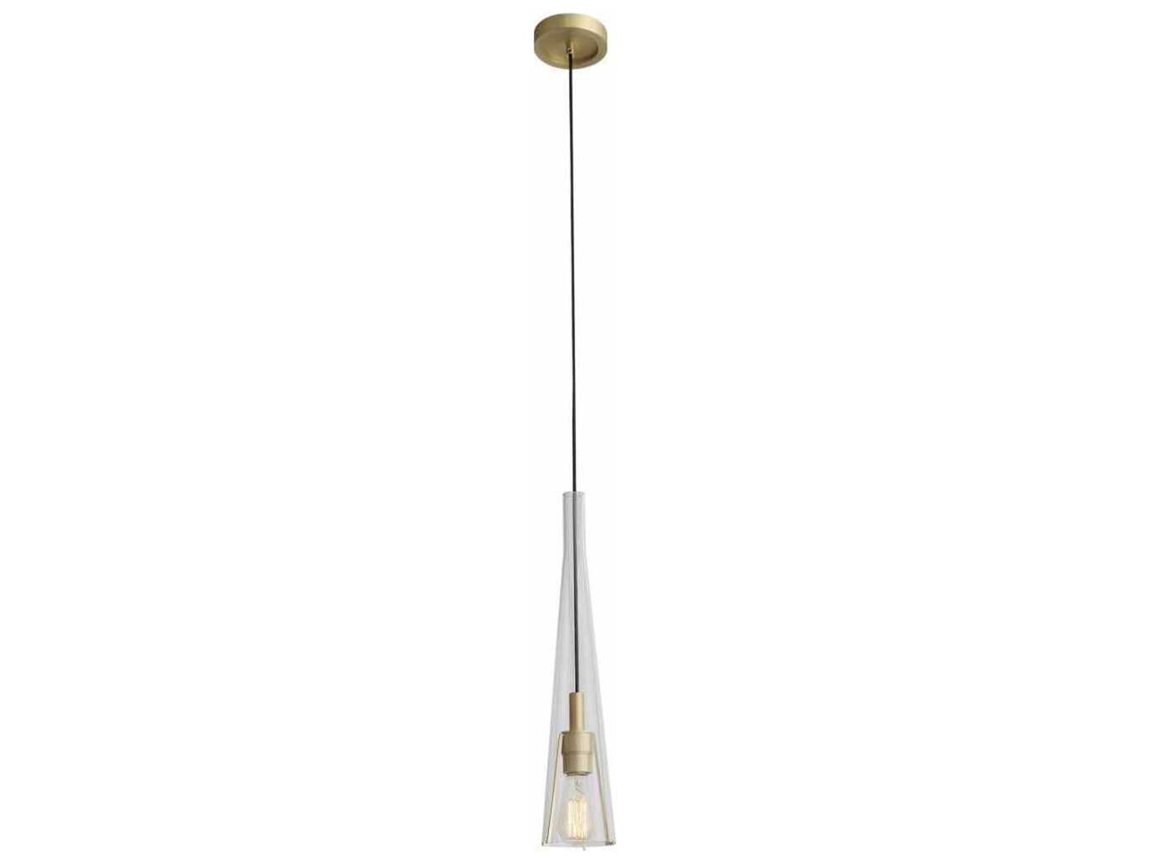 Avenue Lighting Abbey Park 1-Light Brushed Brass Mini Pendant