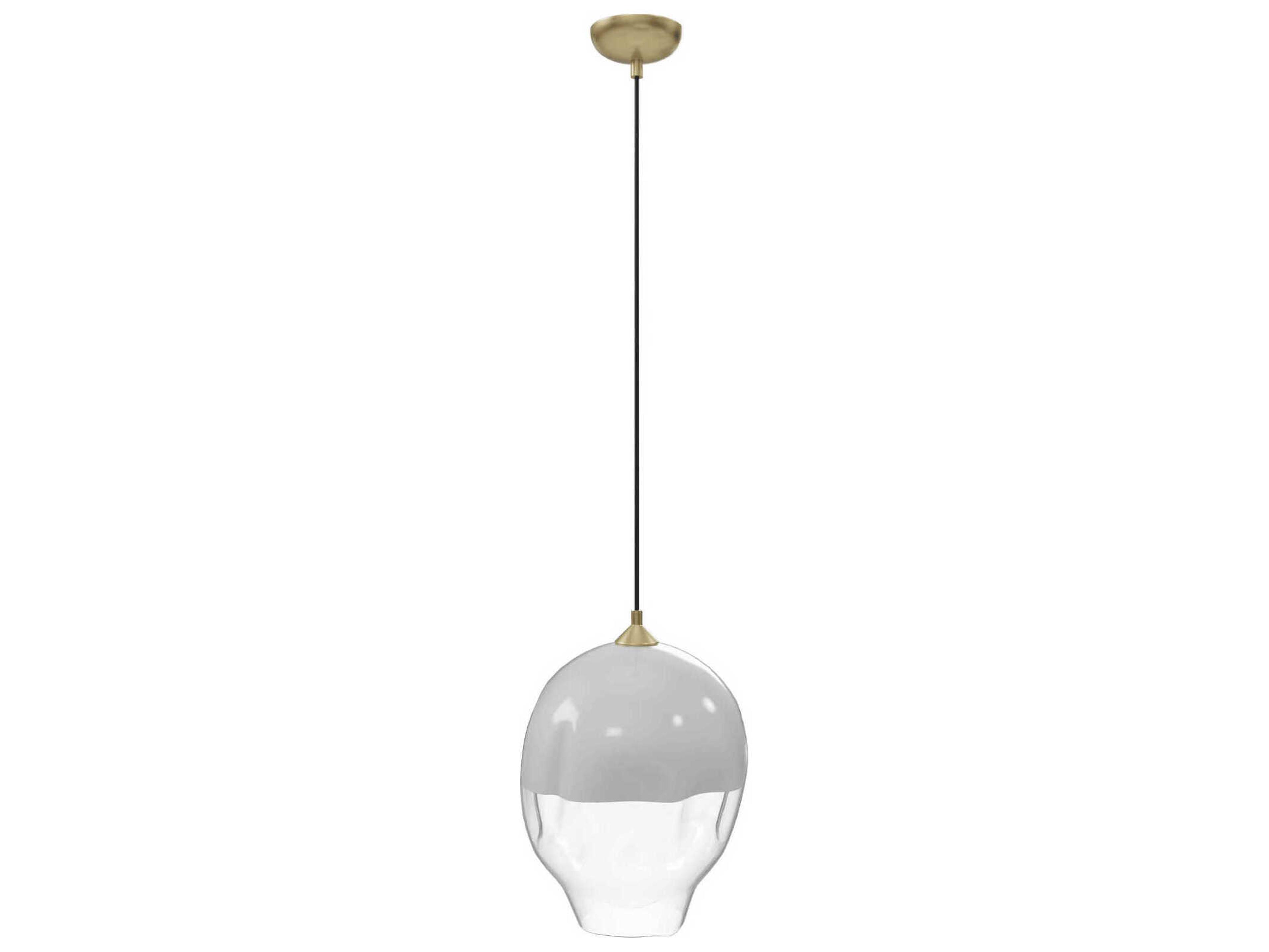 Avenue Lighting Sonoma Ave 1-Light Brushed Brass White Mini Pendant