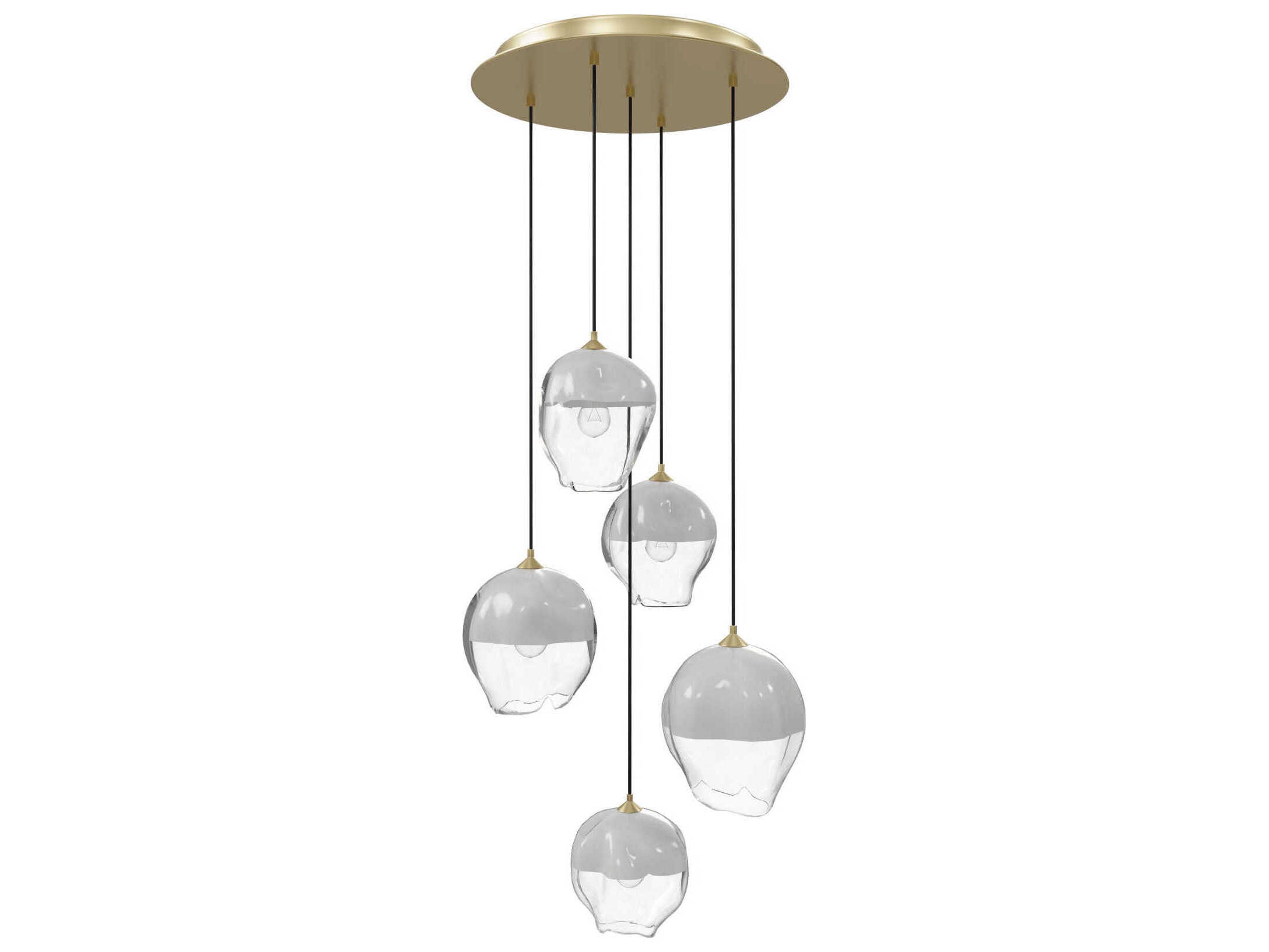 Sonoma Ave 5-Light Brushed Brass Pendant