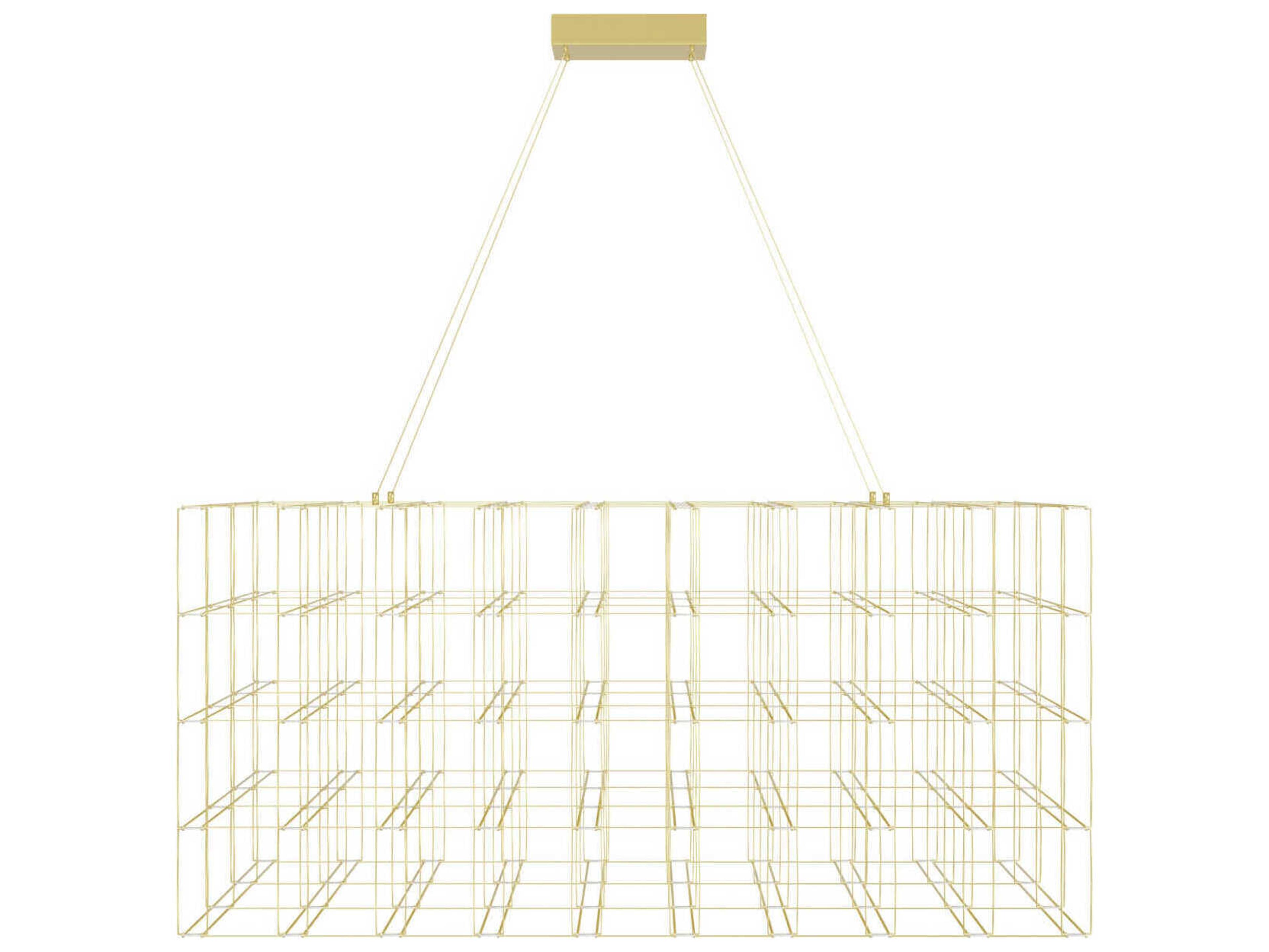 Avenue Lighting Argyle Ave 200-Light Gold Geometric Linear Island Pendant