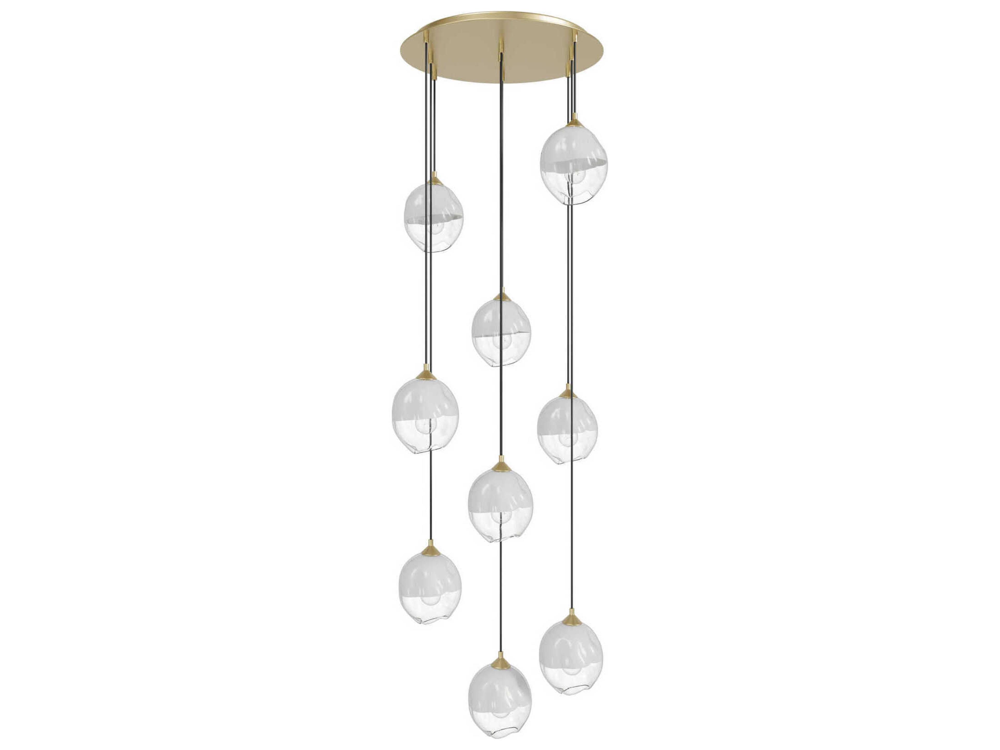 Avenue Lighting Sonoma Ave 9-Light Brushed Brass Globe Pendant