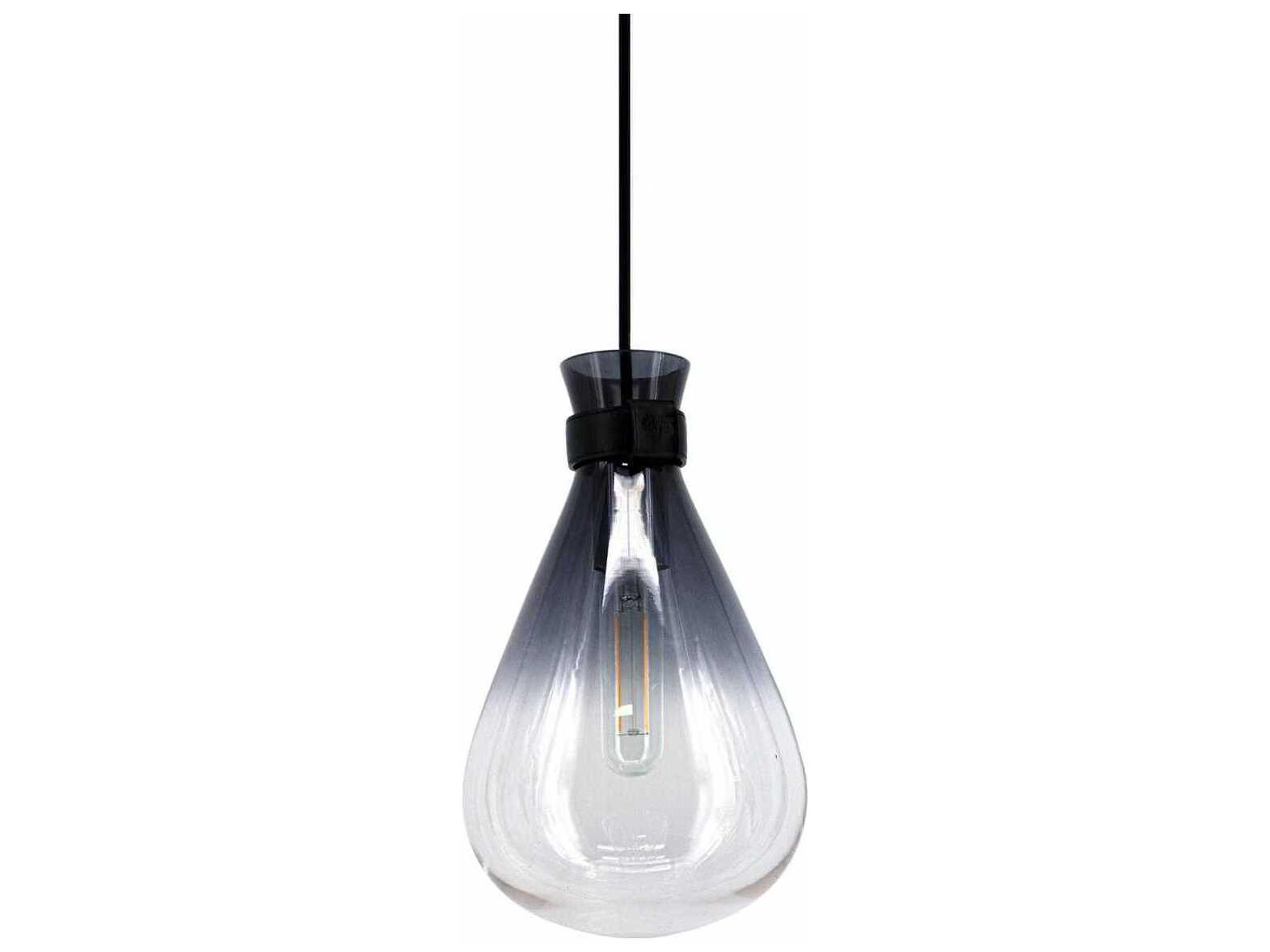 Avenue Lighting Del Mar 1-Light Smoke Clear Black Mini Pendant
