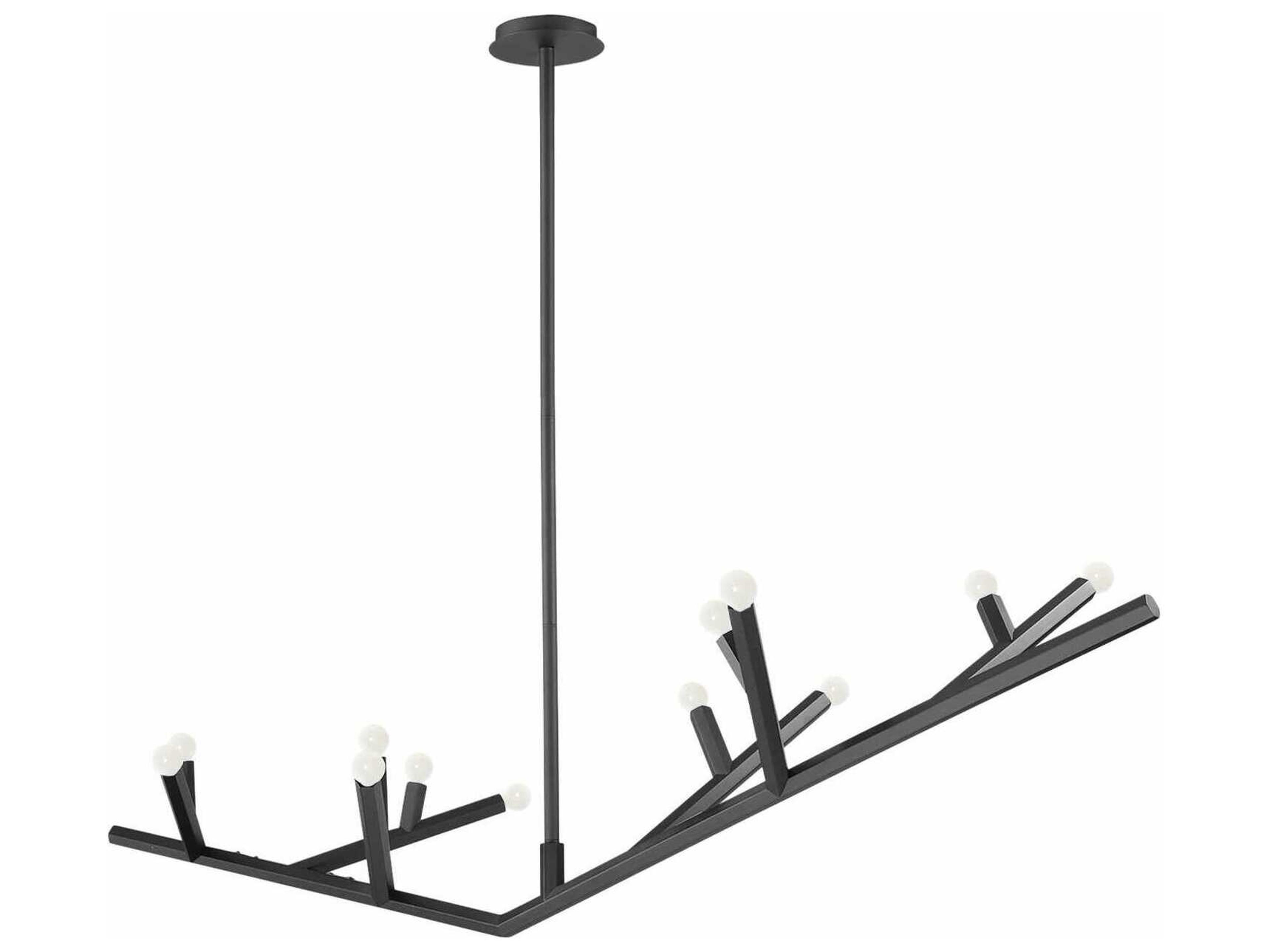 Avenue Lighting The Oaks 12-Light Black Linear Island Pendant