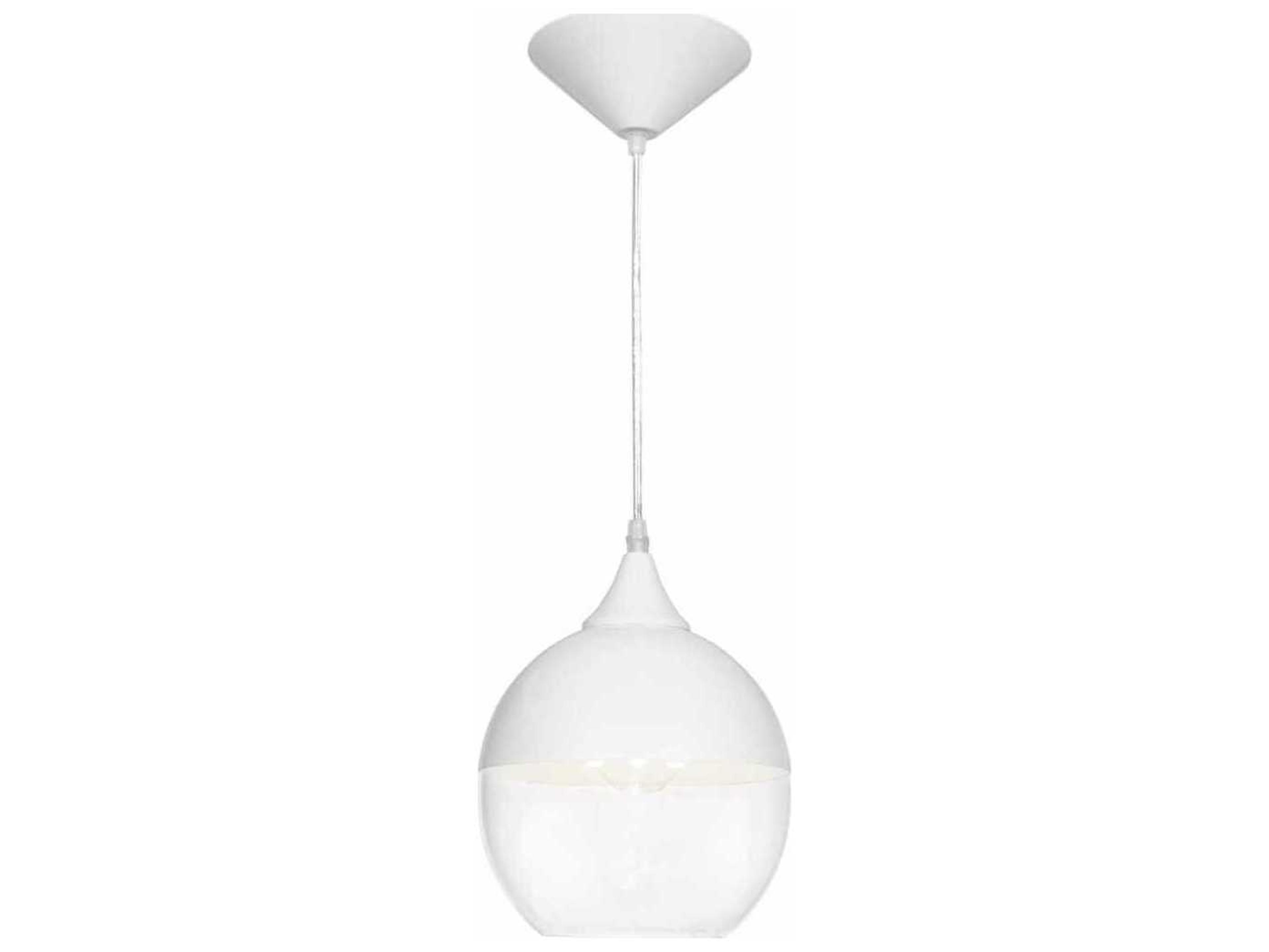 Avenue Lighting Robertson Blvd 1-Light White Globe Mini Pendant