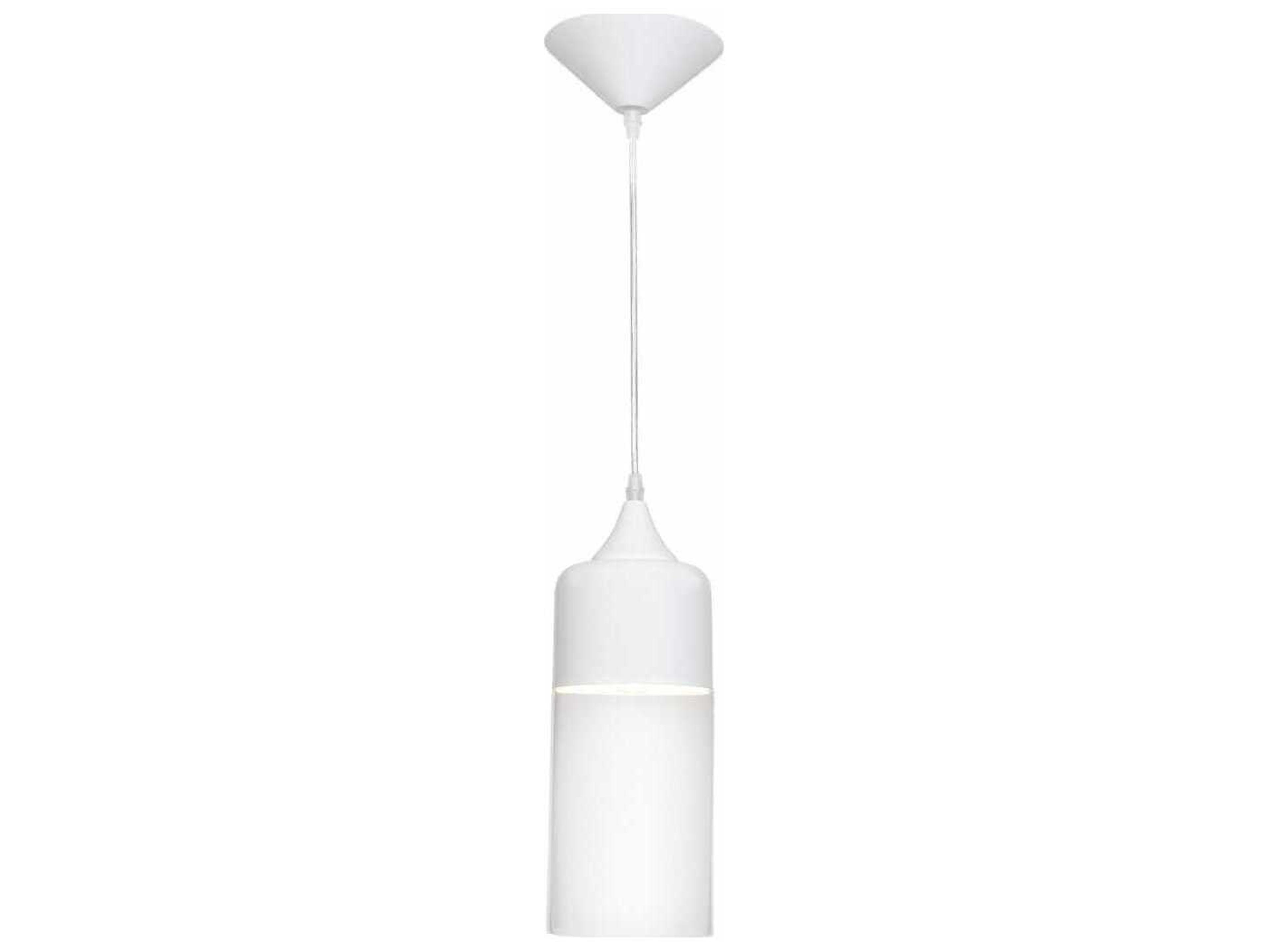 Avenue Lighting Robertson Blvd 1-Light White Cylinder Mini Pendant